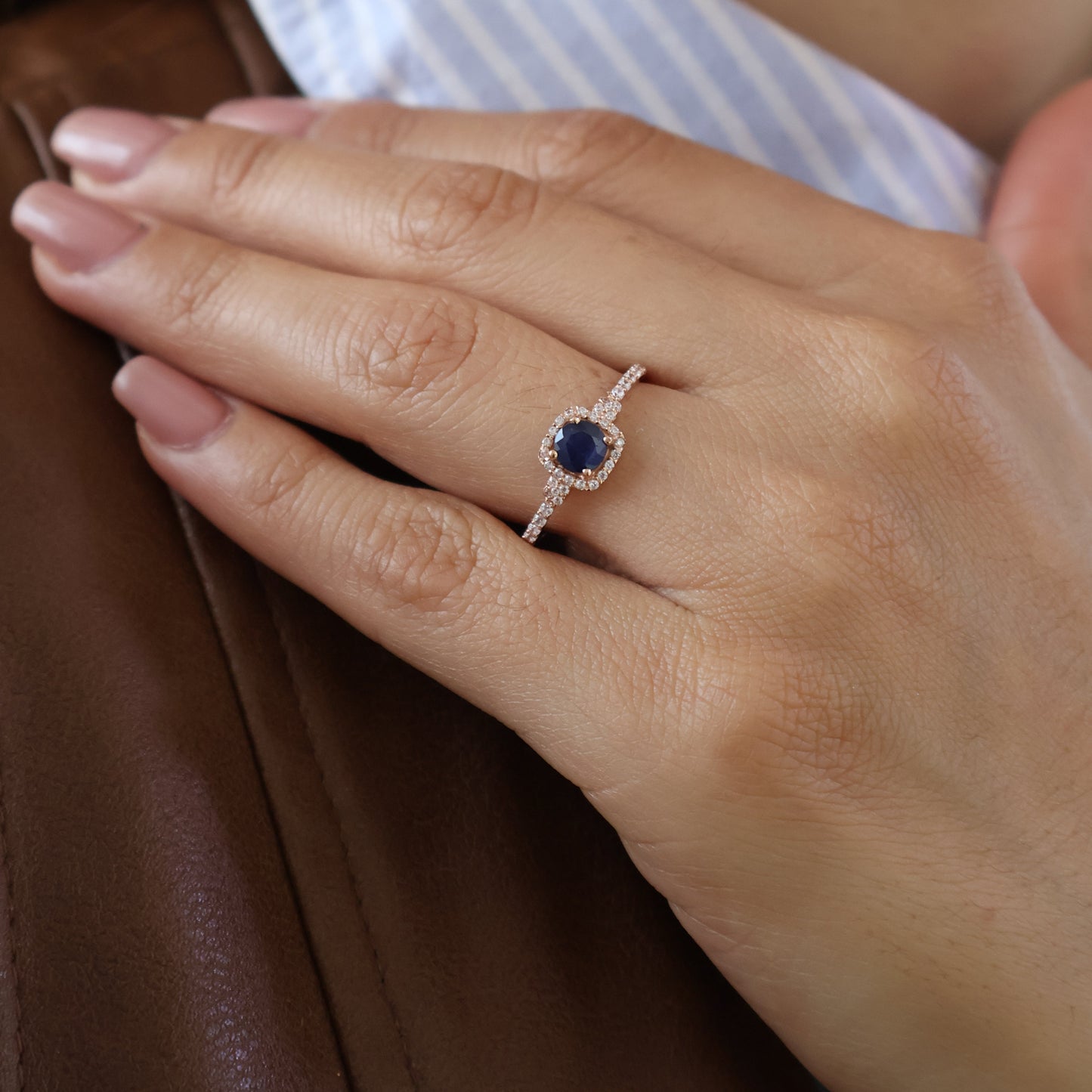 Anillo Margot en Oro 14k con Zafiro 0.52 ct