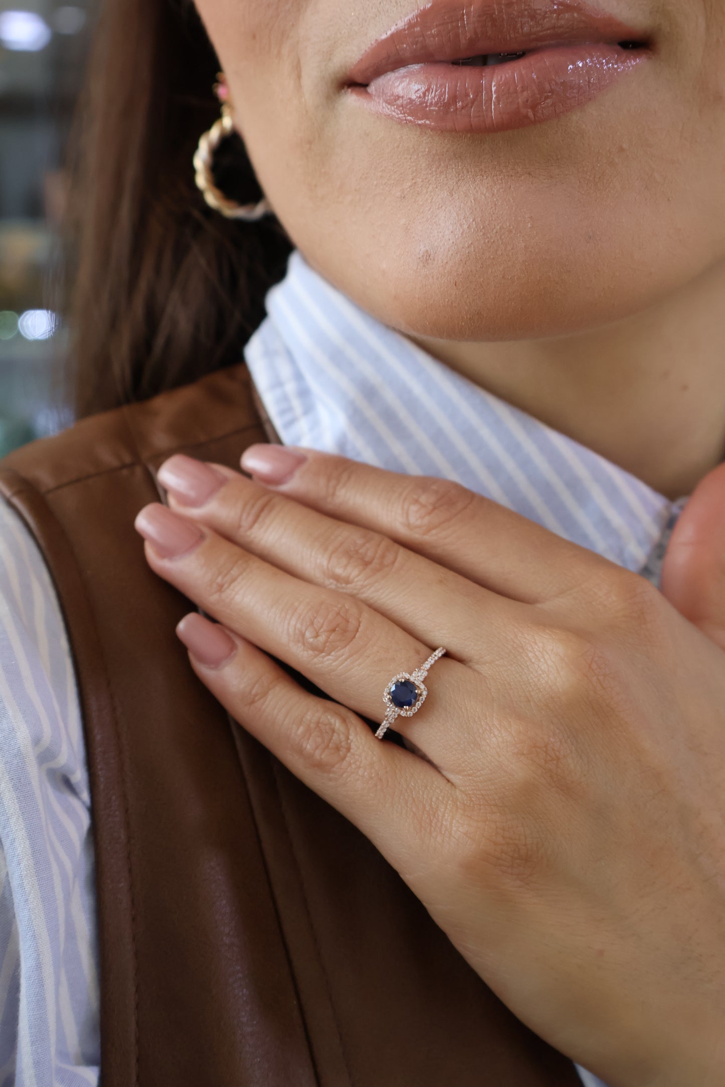 Anillo Margot en Oro 14k con Zafiro 0.52 ct
