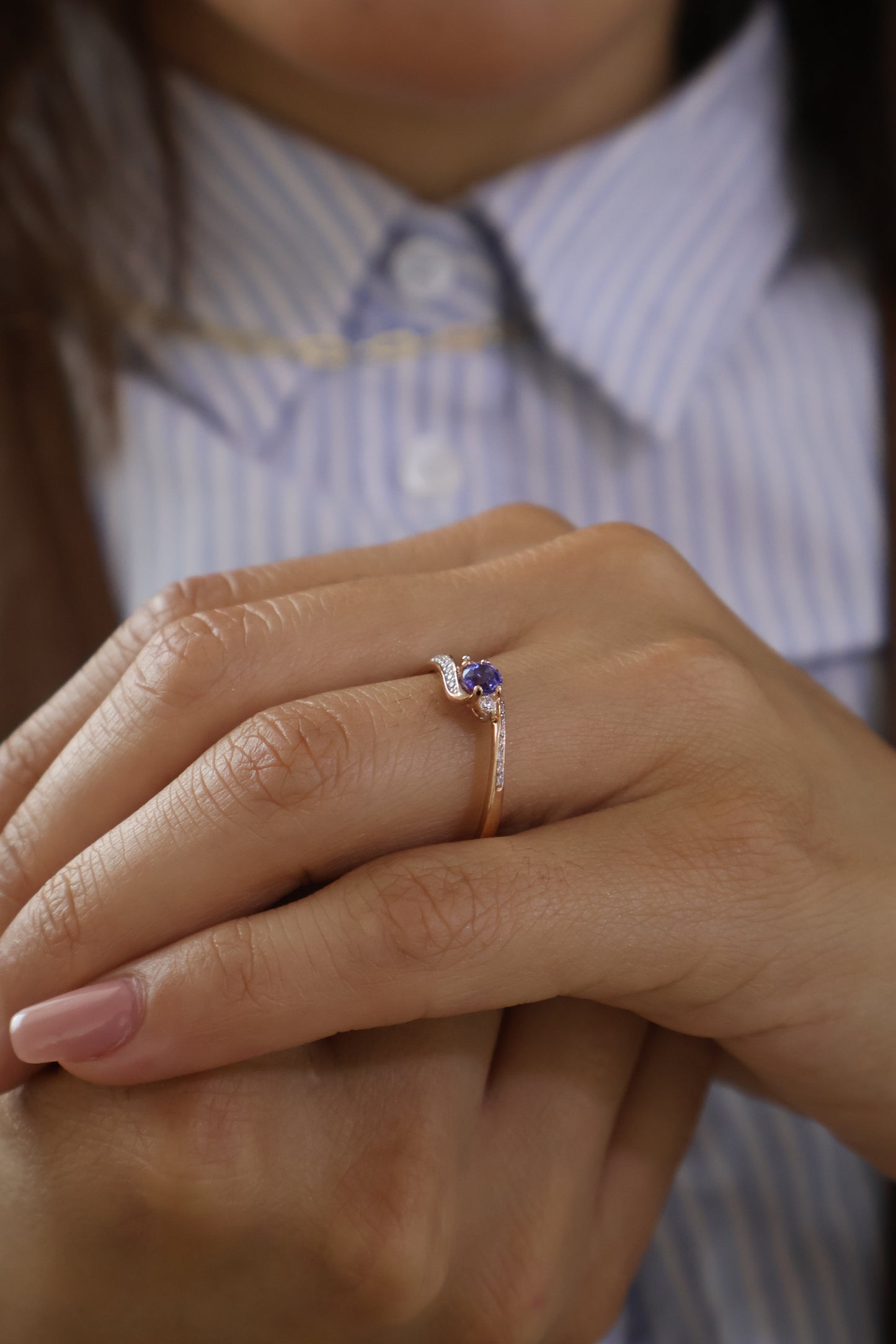Anillo Madelyne en Oro 14k con Tanzanita 0.40 ct