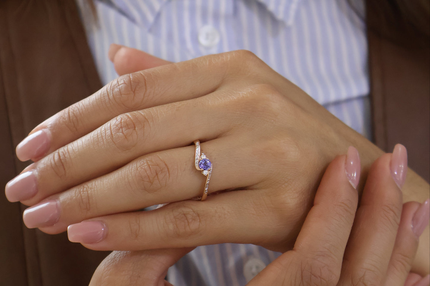 Anillo Madelyne en Oro 14k con Tanzanita 0.40 ct