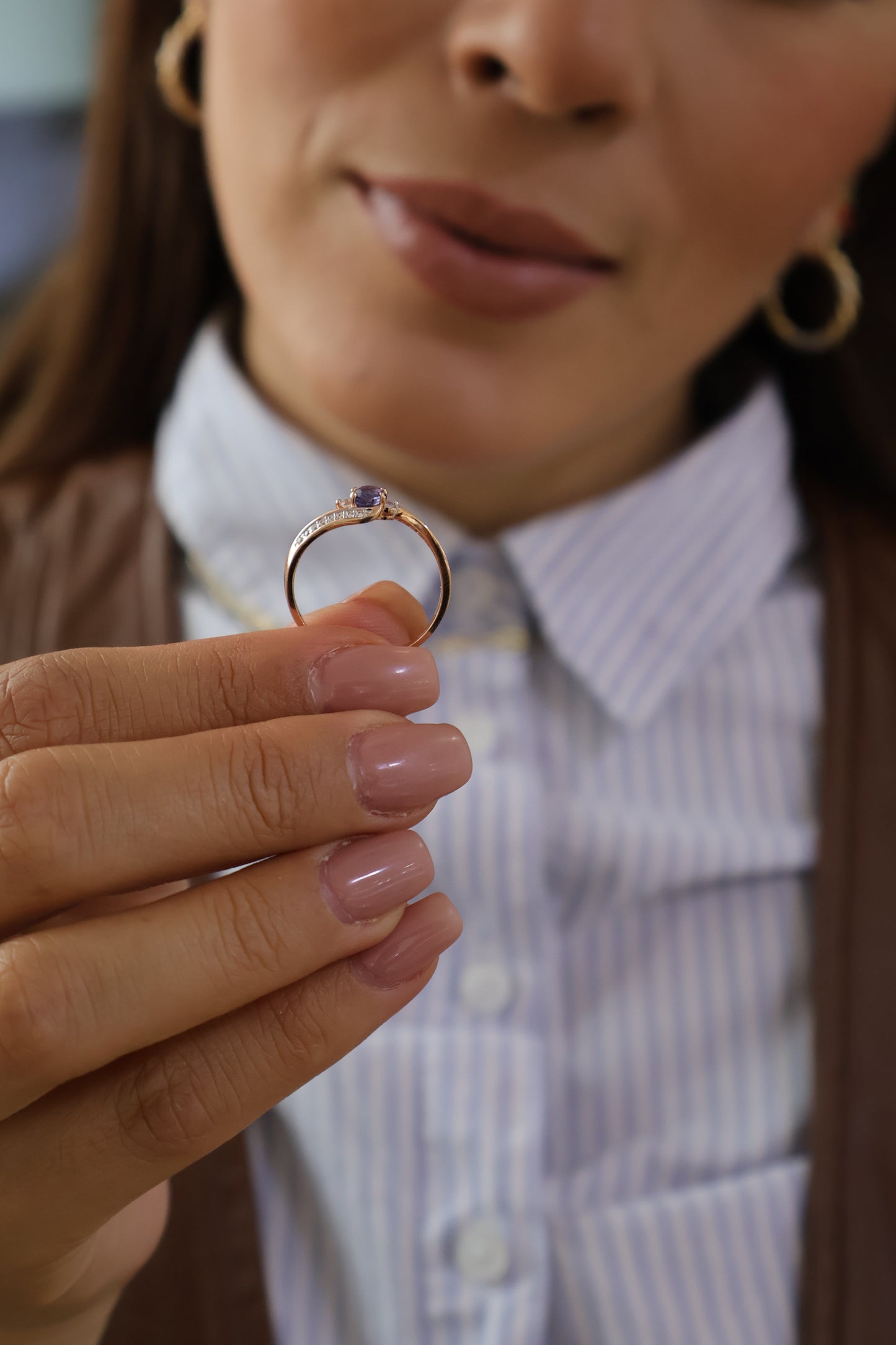 Anillo Madelyne en Oro 14k con Tanzanita 0.40 ct