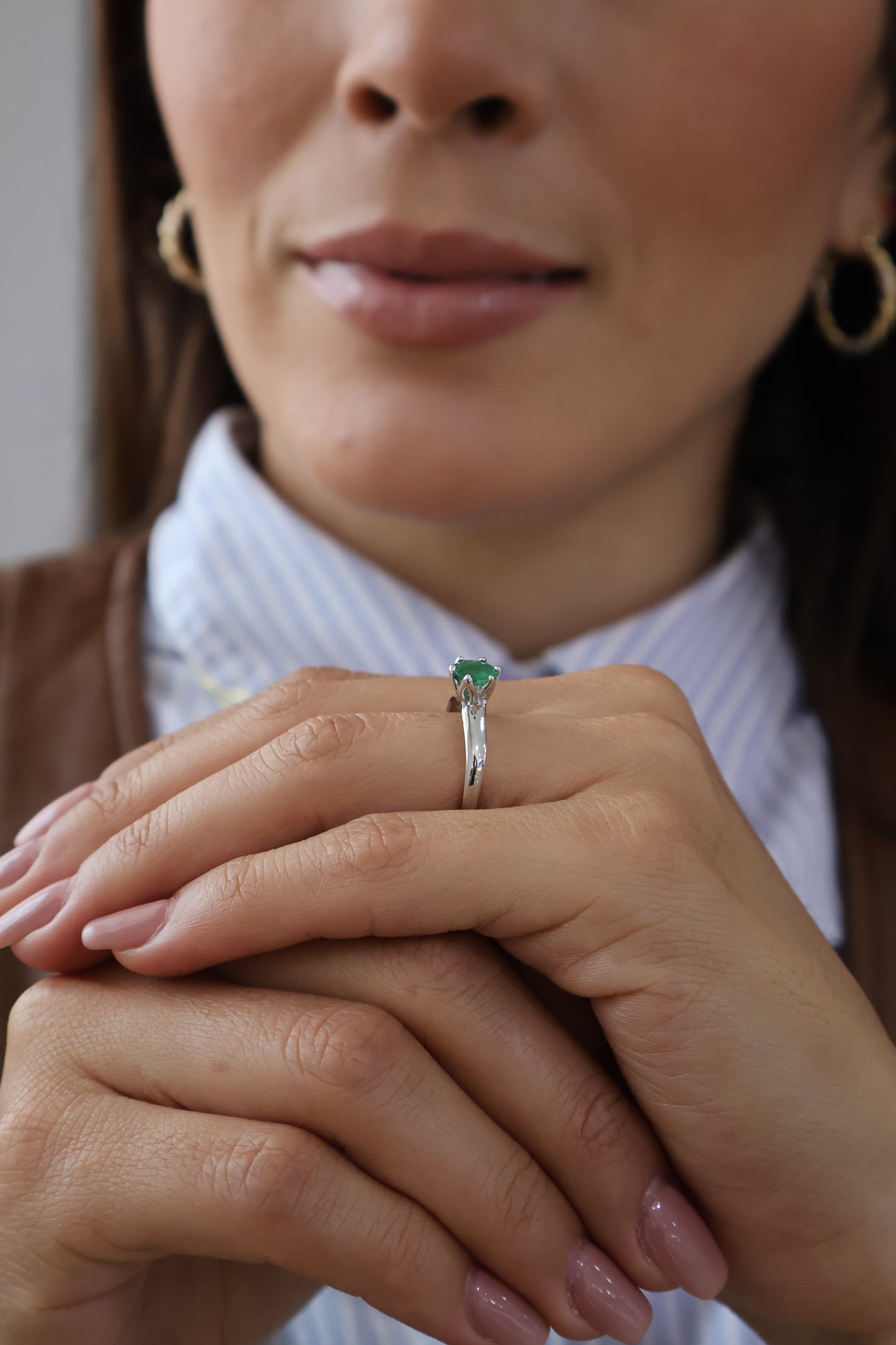 Anillo Gisel en Oro 14k con Esmeralda 0.95ct