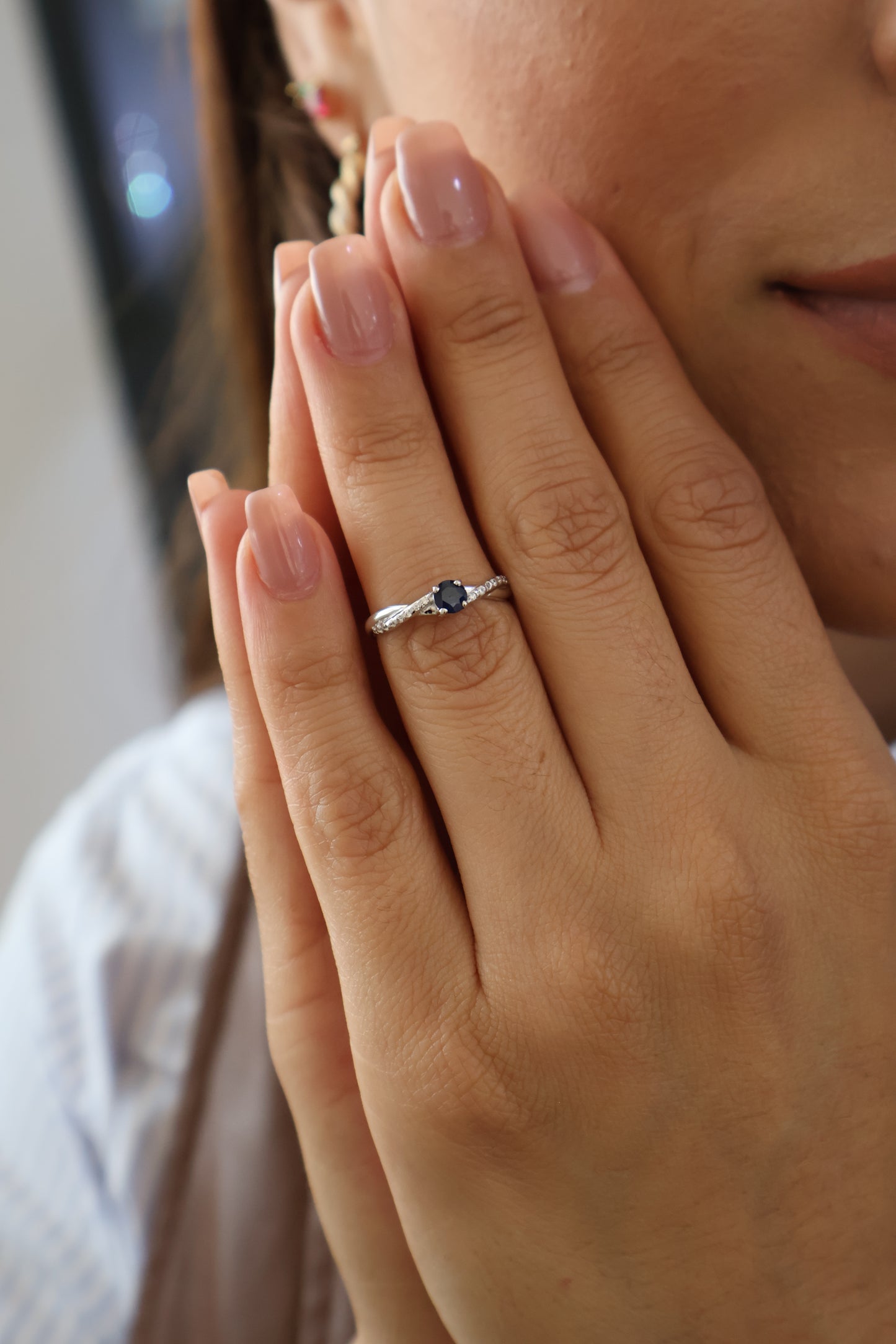 Anillo Luisa en Oro 14k con Zafiro 0.25 ct