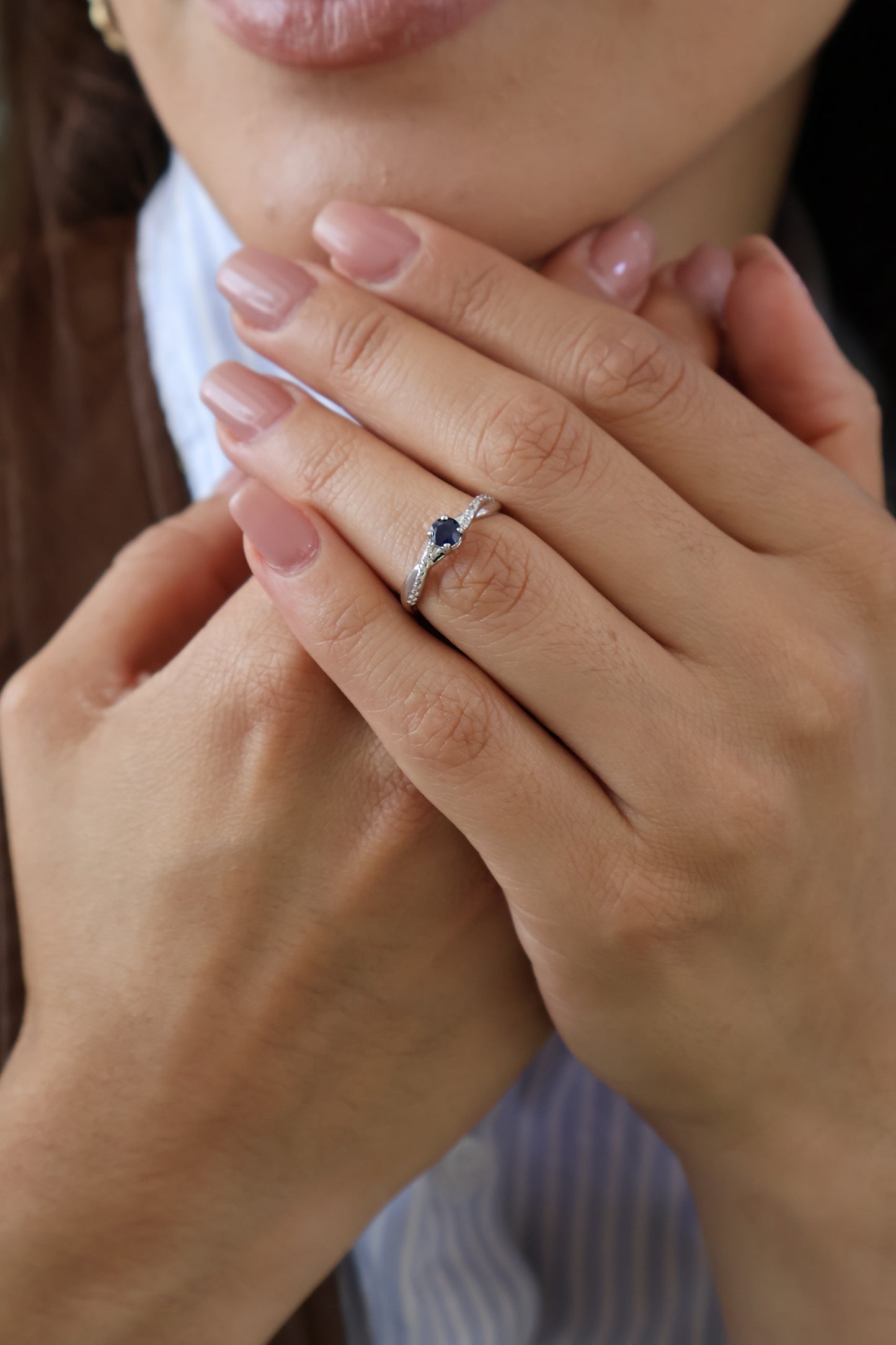 Anillo Luisa en Oro 14k con Zafiro 0.25 ct