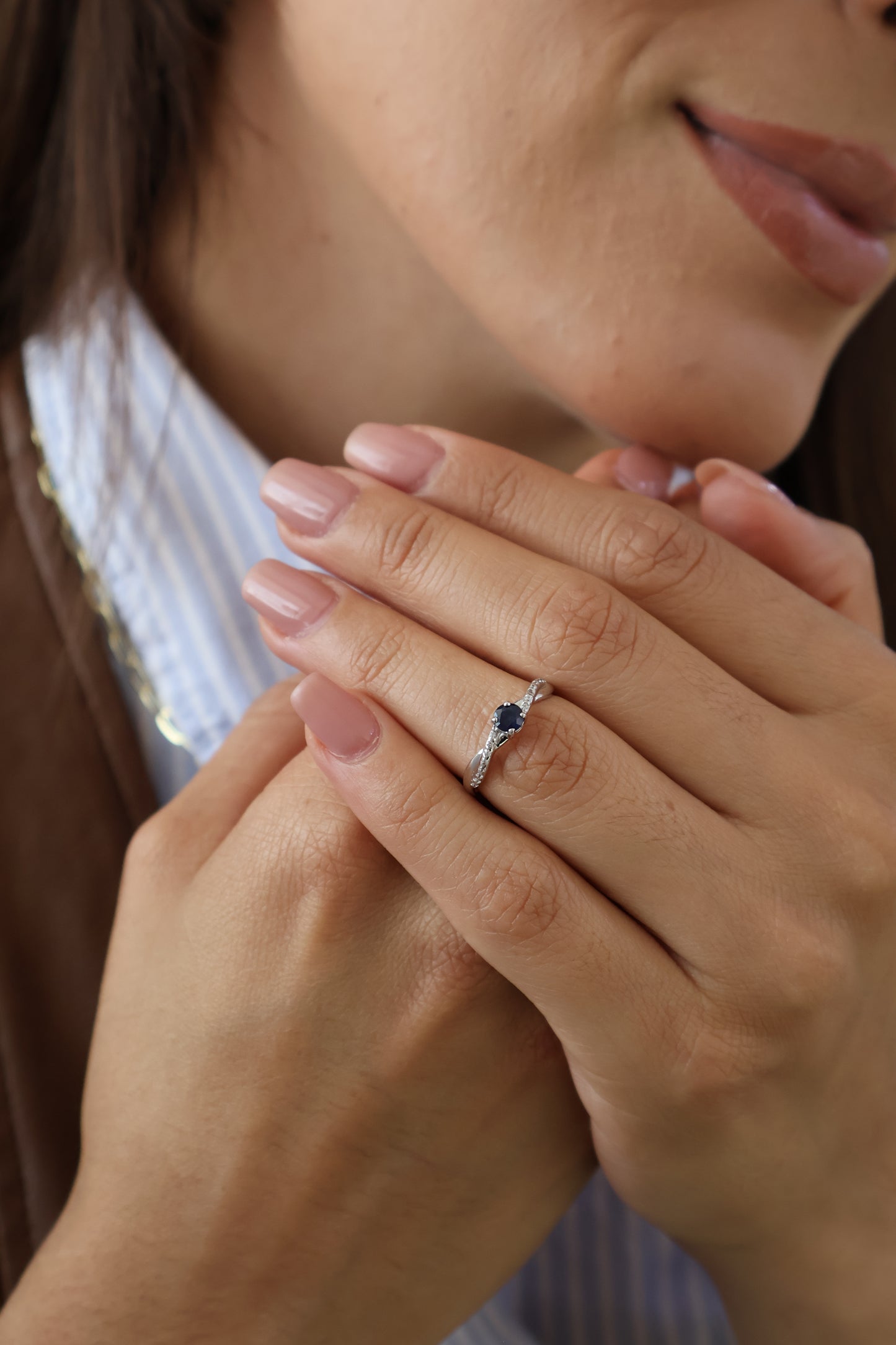 Anillo Luisa en Oro 14k con Zafiro 0.25 ct