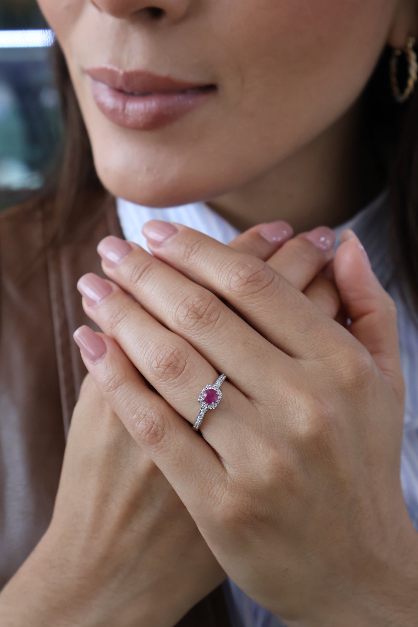 Anillo Allison en Oro 10k con Rubi Natural 0.35 ct