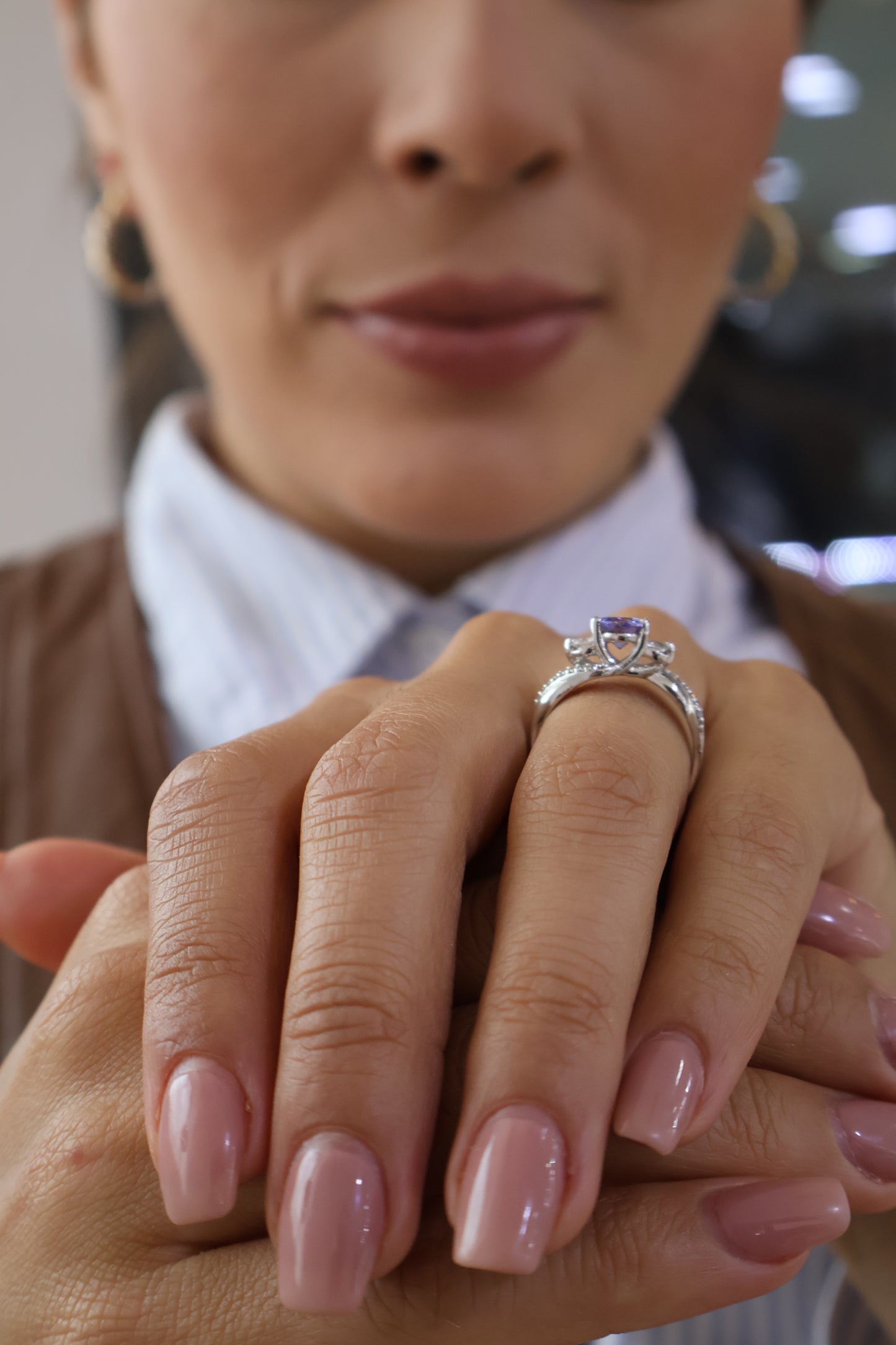 Anillo Meredith en Oro 14k con Tanzanita 0.80 ct