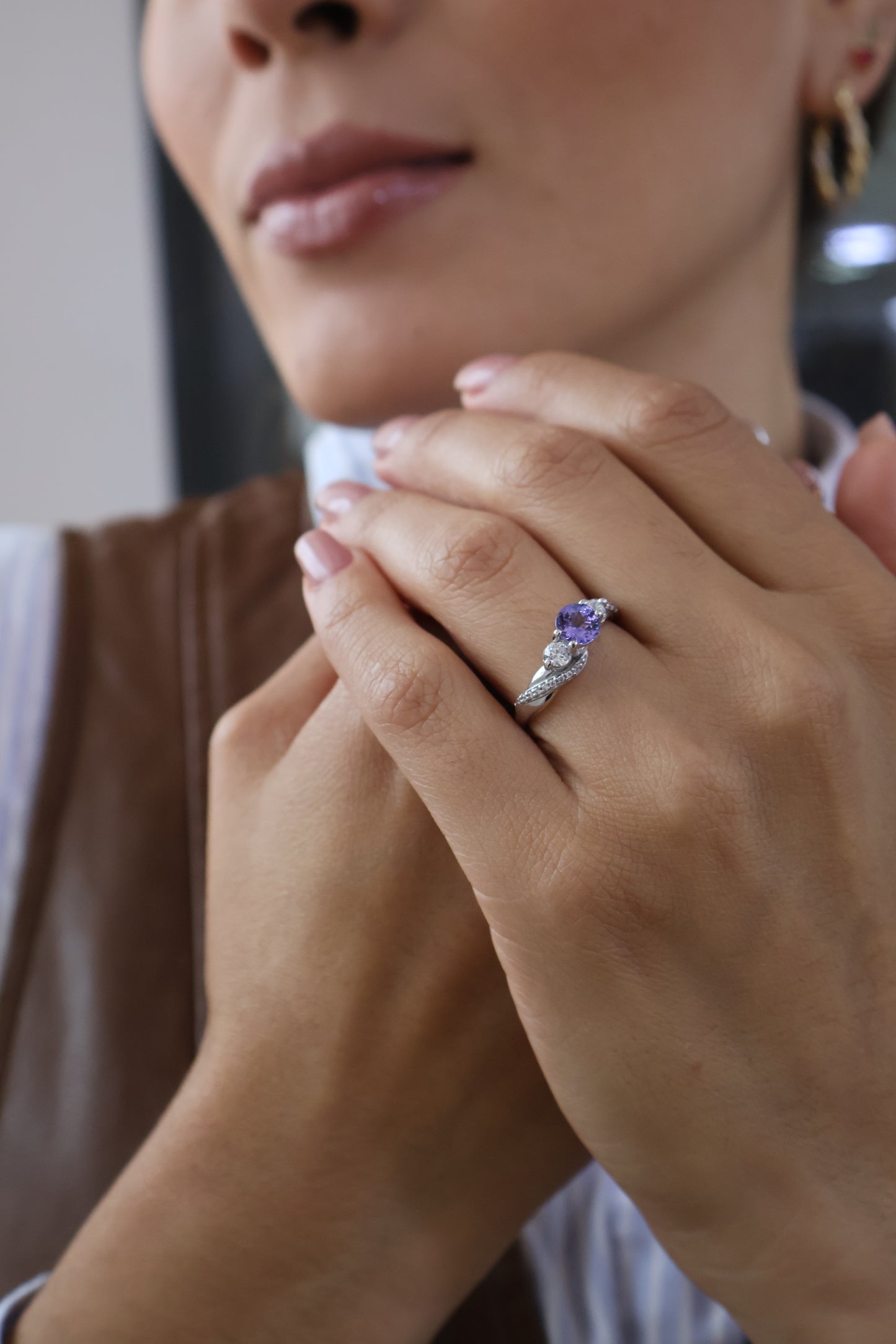 Anillo Meredith en Oro 14k con Tanzanita 0.80 ct