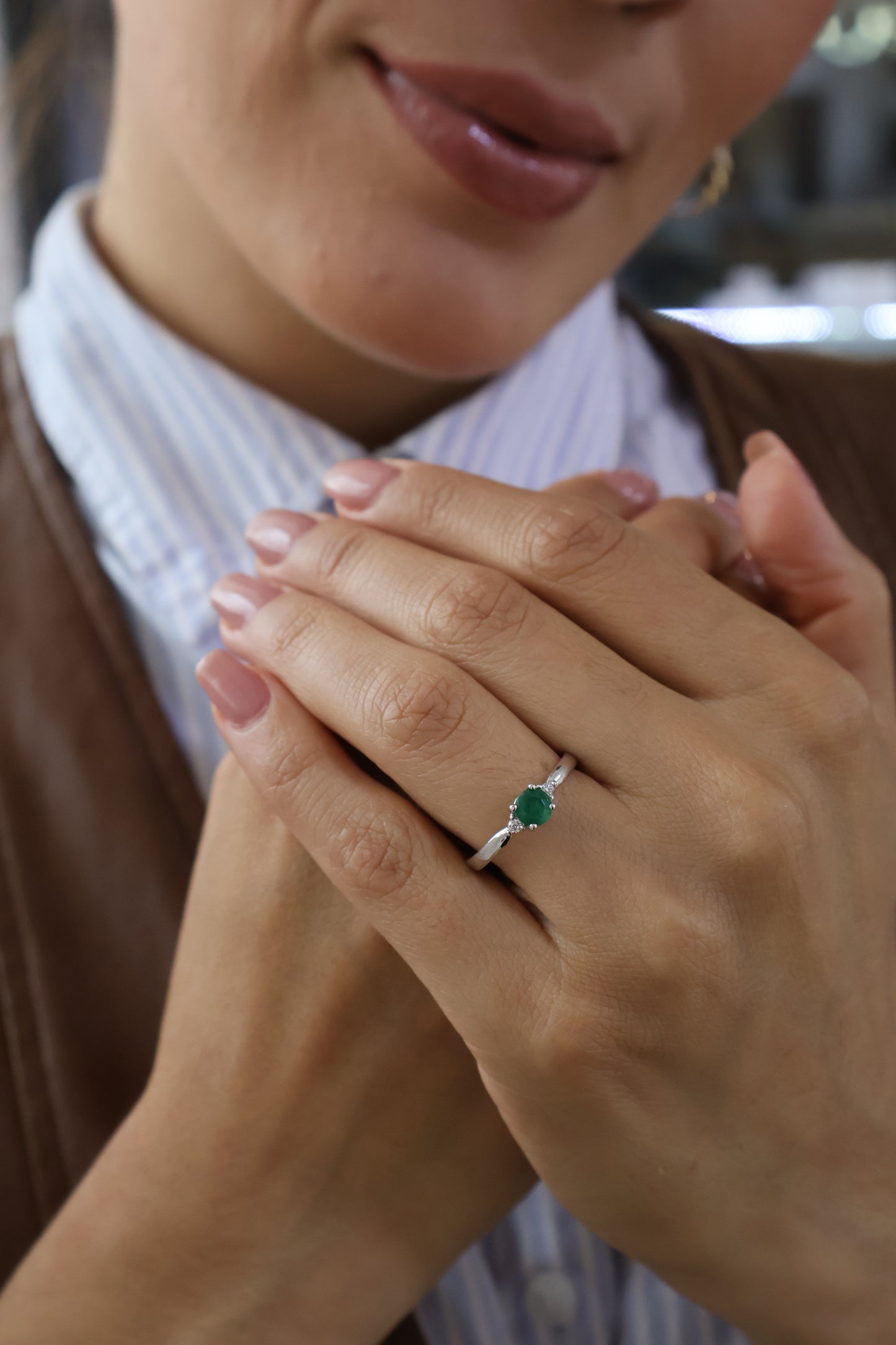 Anillo Natasha en Oro 14k con Esmeralda 0.50ct