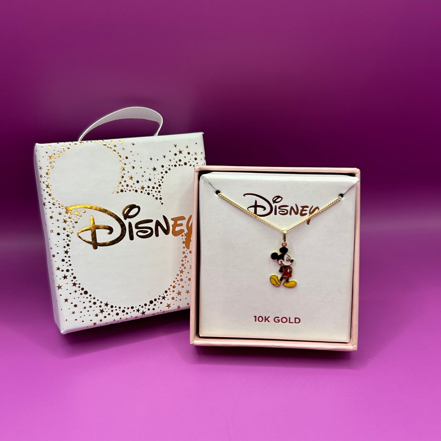 Collar Mickey esmaltado en oro amarillo 10k Disney®️ (50cm)