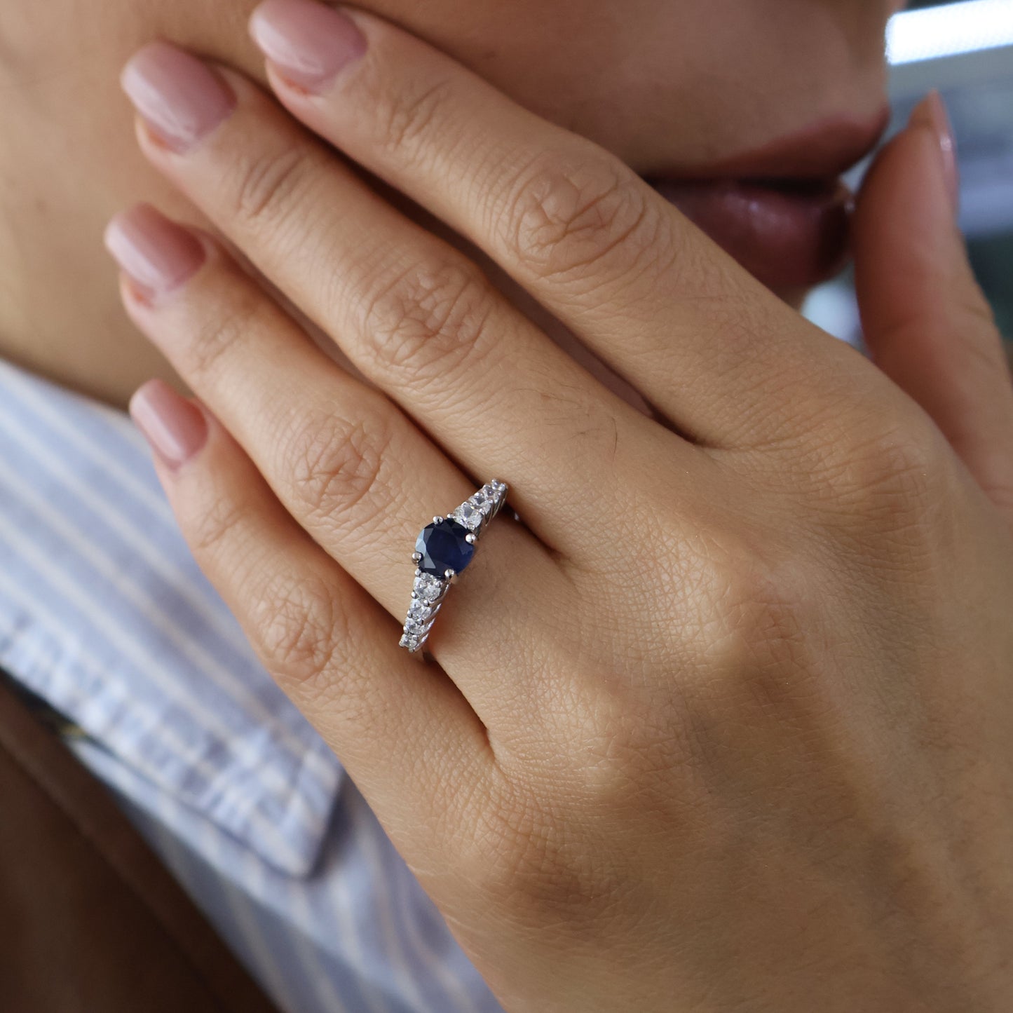 Anillo Addison en Oro 14k con Zafiro 1.2 ct