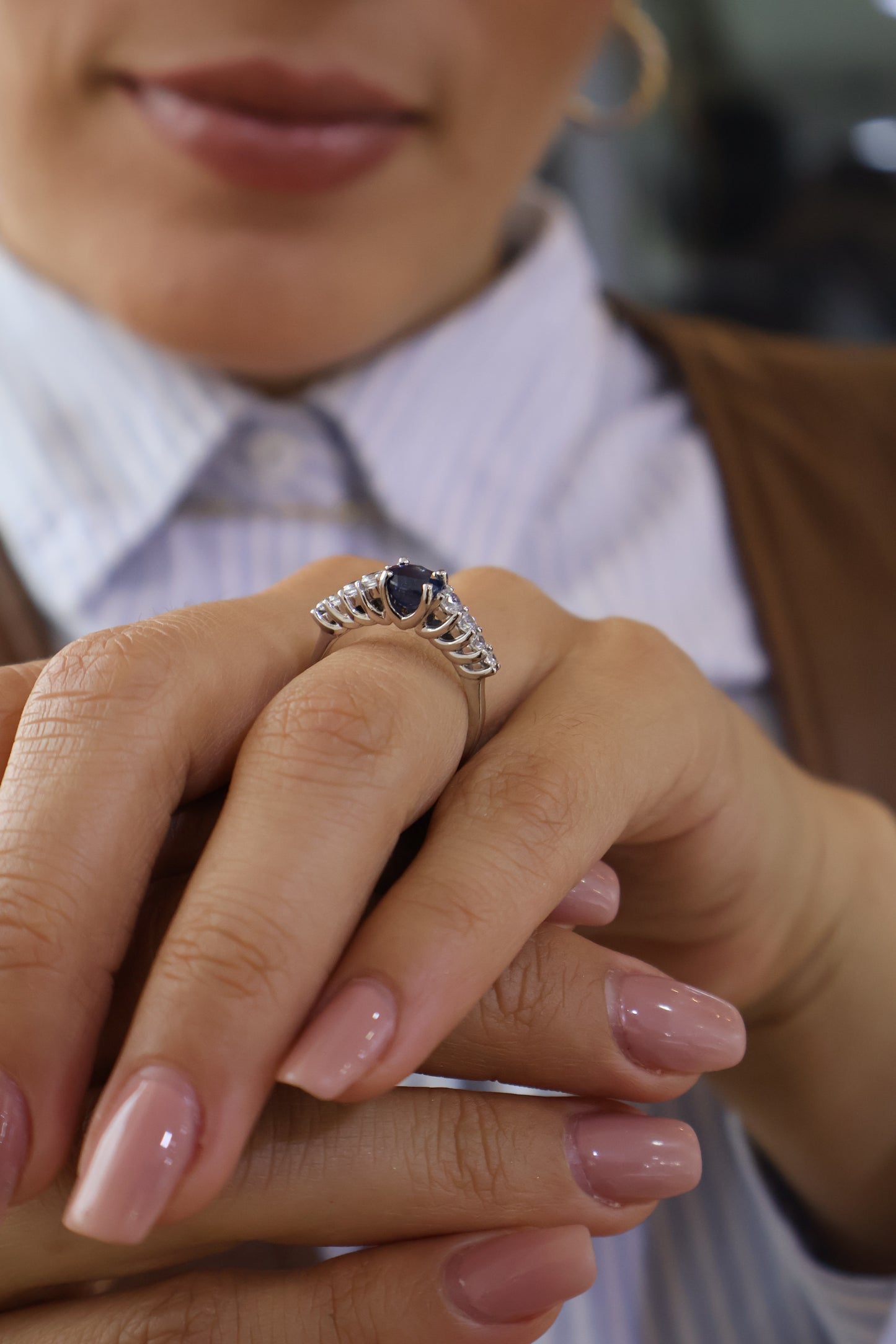 Anillo Addison en Oro 14k con Zafiro 1.2 ct