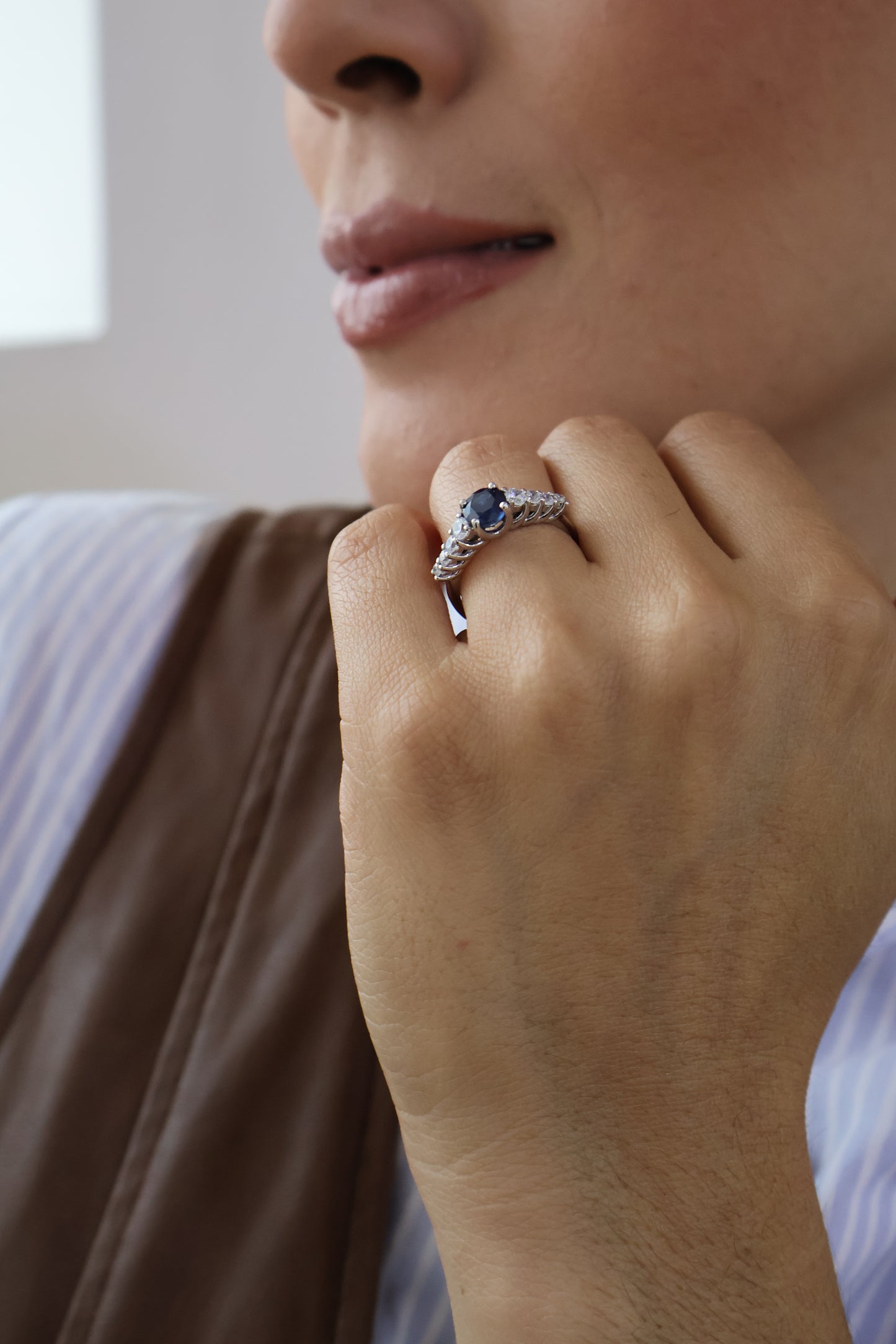 Anillo Addison en Oro 14k con Zafiro 1.2 ct