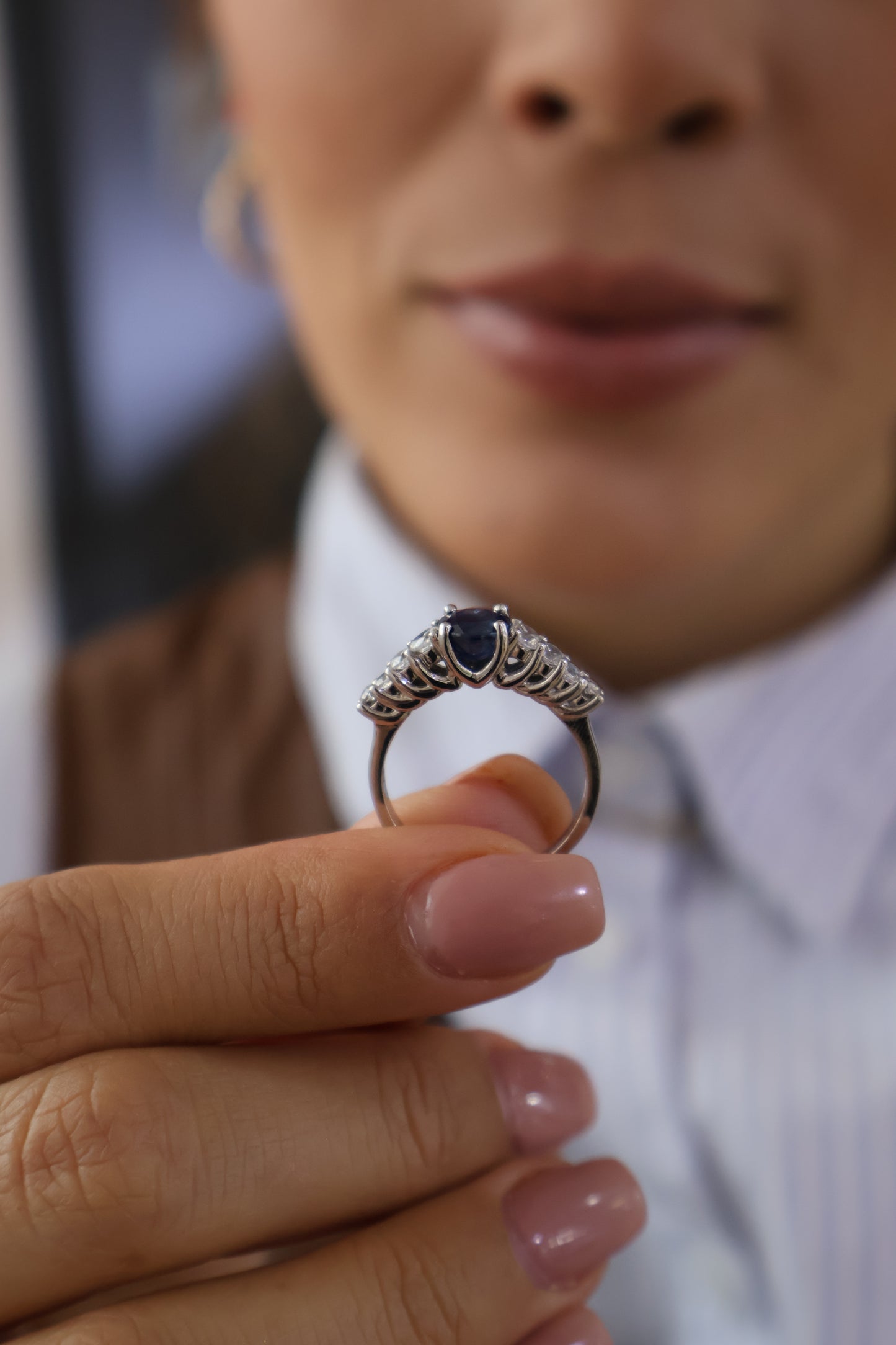 Anillo Addison en Oro 14k con Zafiro 1.2 ct