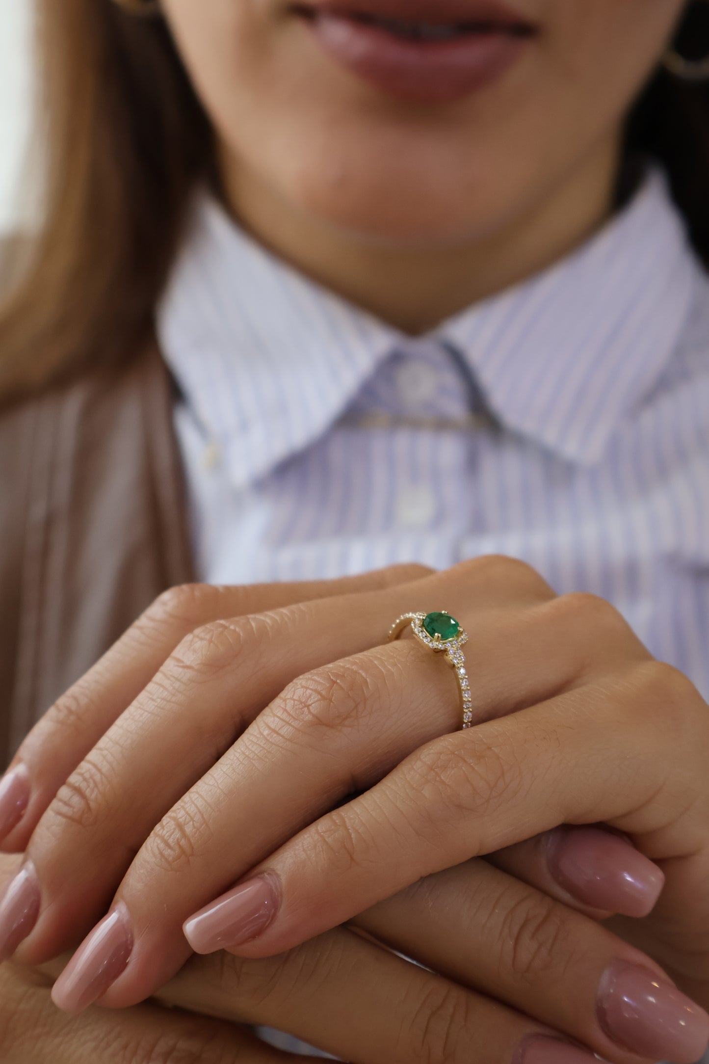 Anillo Cloe en Oro 14k con Esmeralda 0.50 ct
