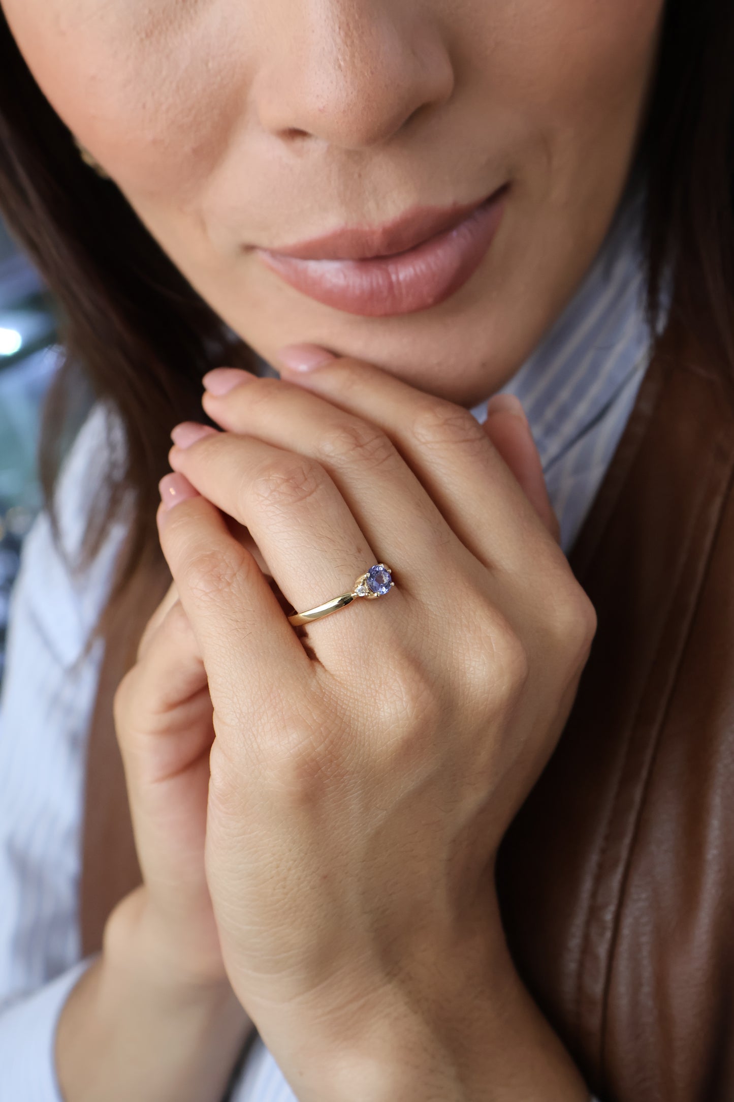 Anillo Ashley en Oro con Tanzanita 0.60 ct