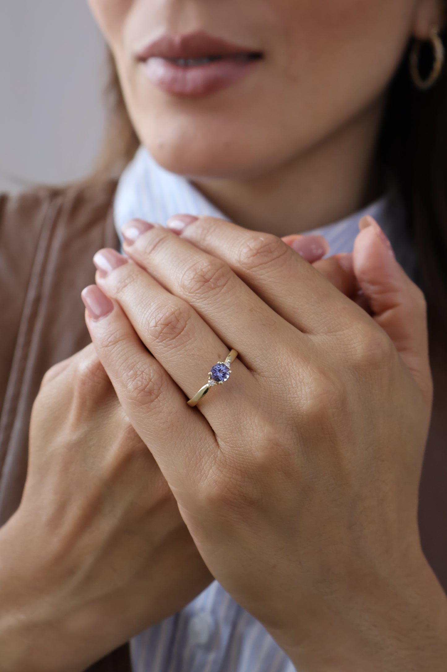 Anillo Ashley en Oro con Tanzanita 0.60 ct