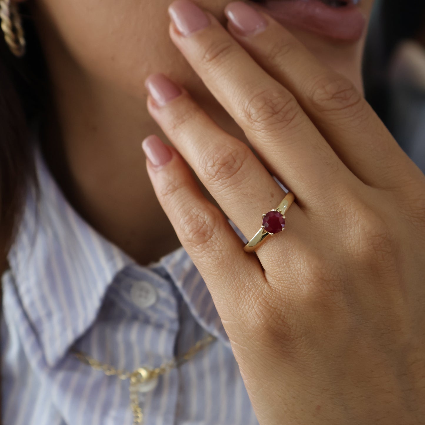 Anillo Amaya en Oro 14k con Rubi 1.2 ct