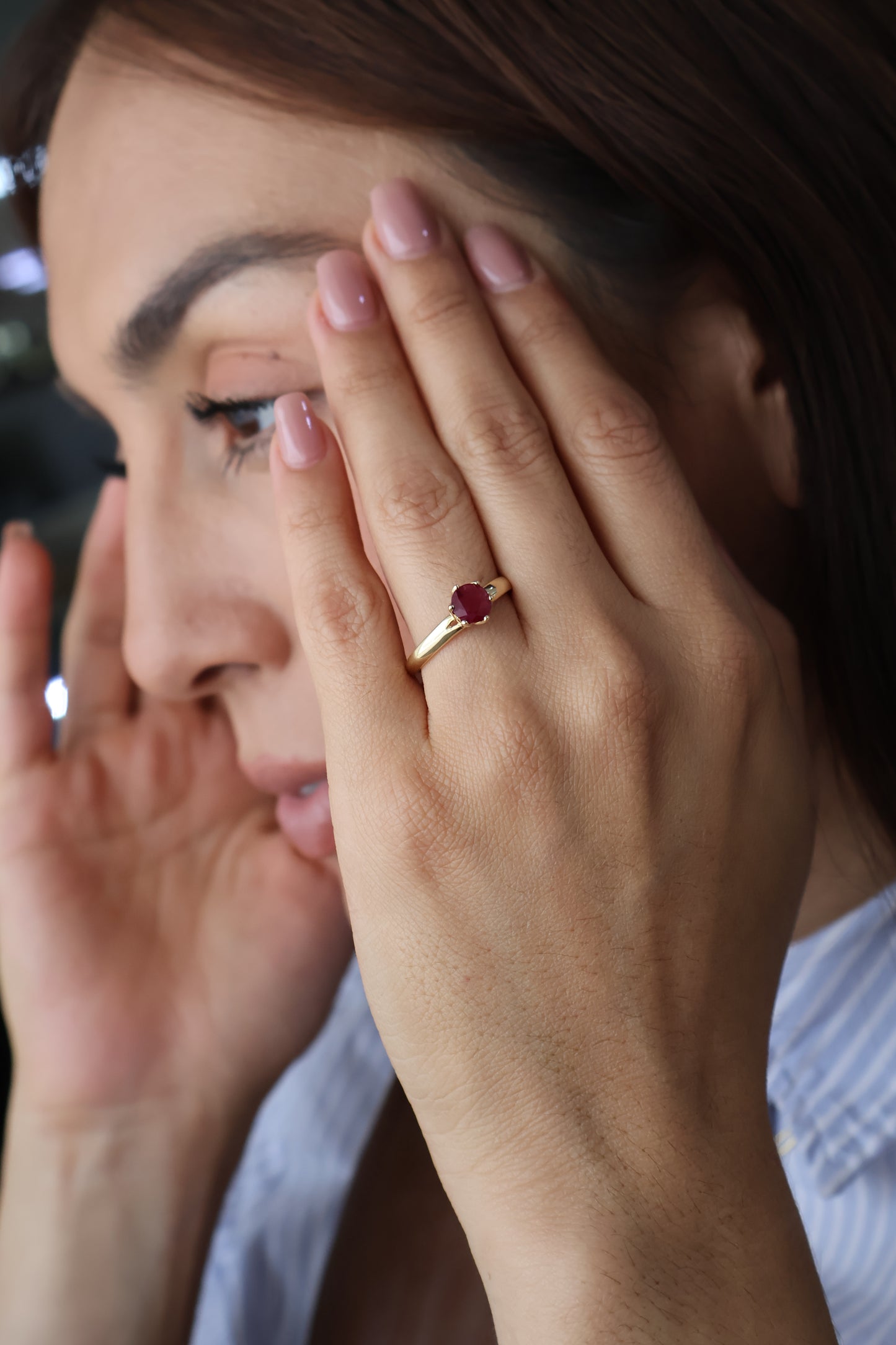 Anillo Amaya en Oro 14k con Rubi 1.2 ct