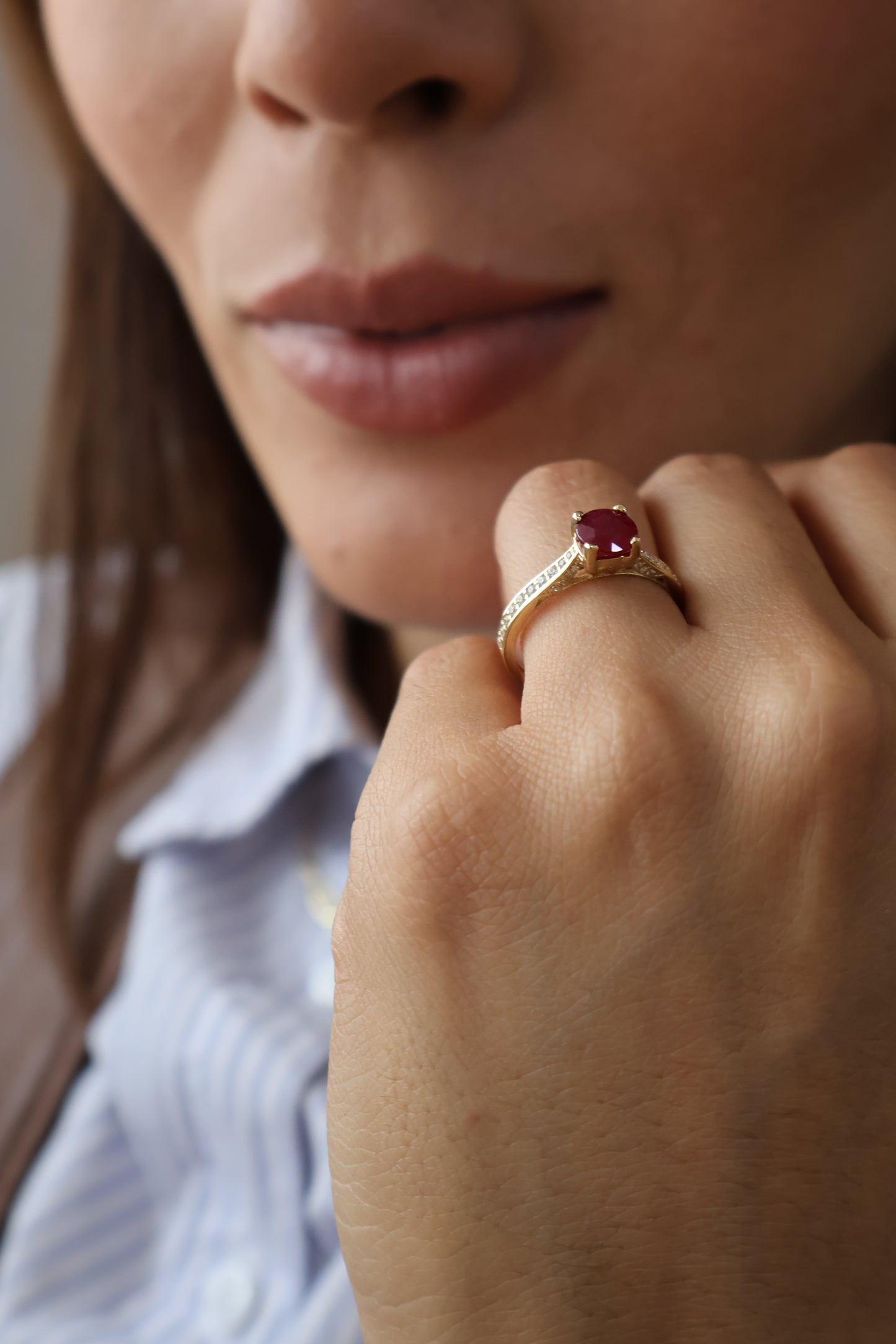 Anillo Melani en Oro 14k con Rubi 1.1ct