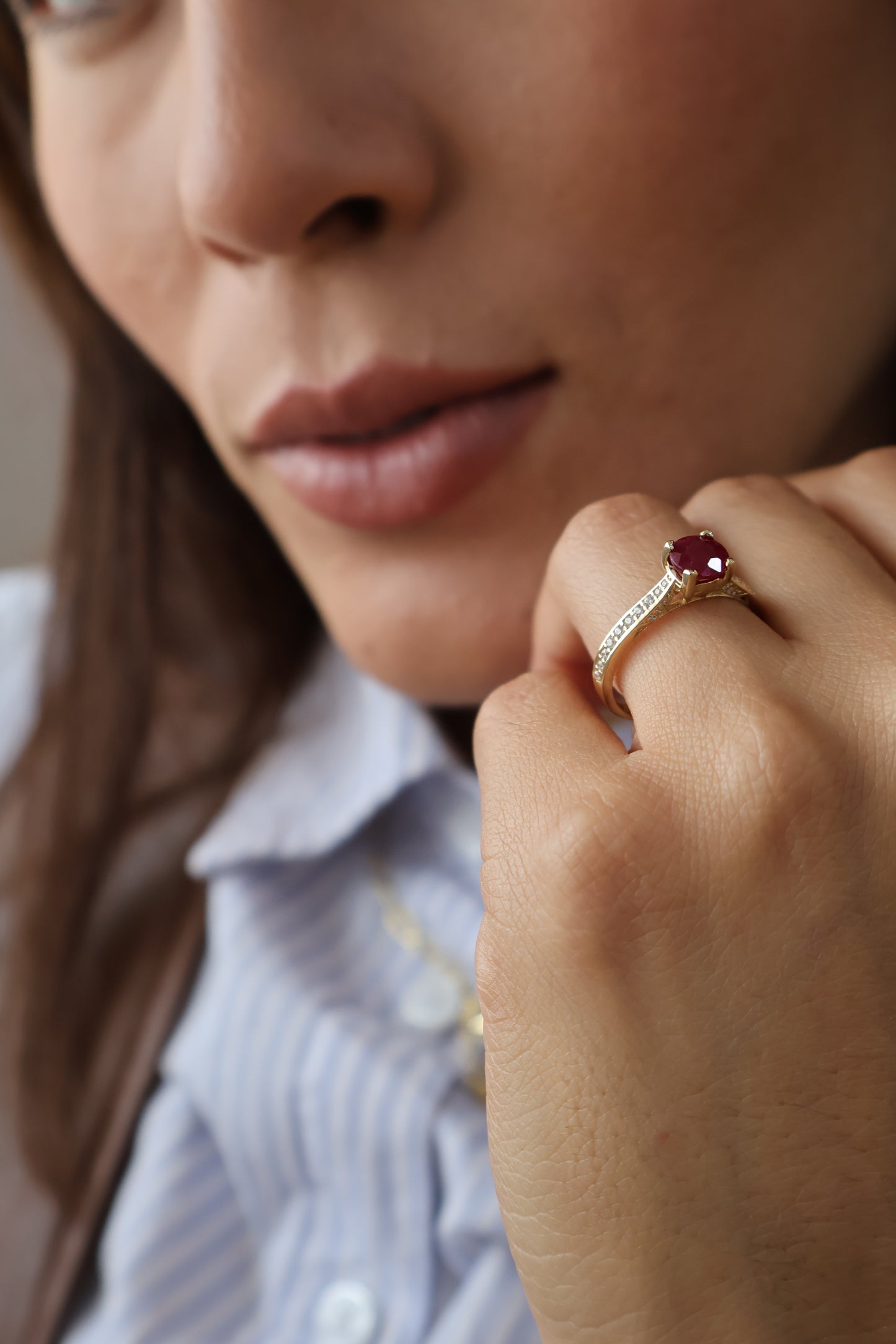 Anillo Melani en Oro 14k con Rubi 1.1ct