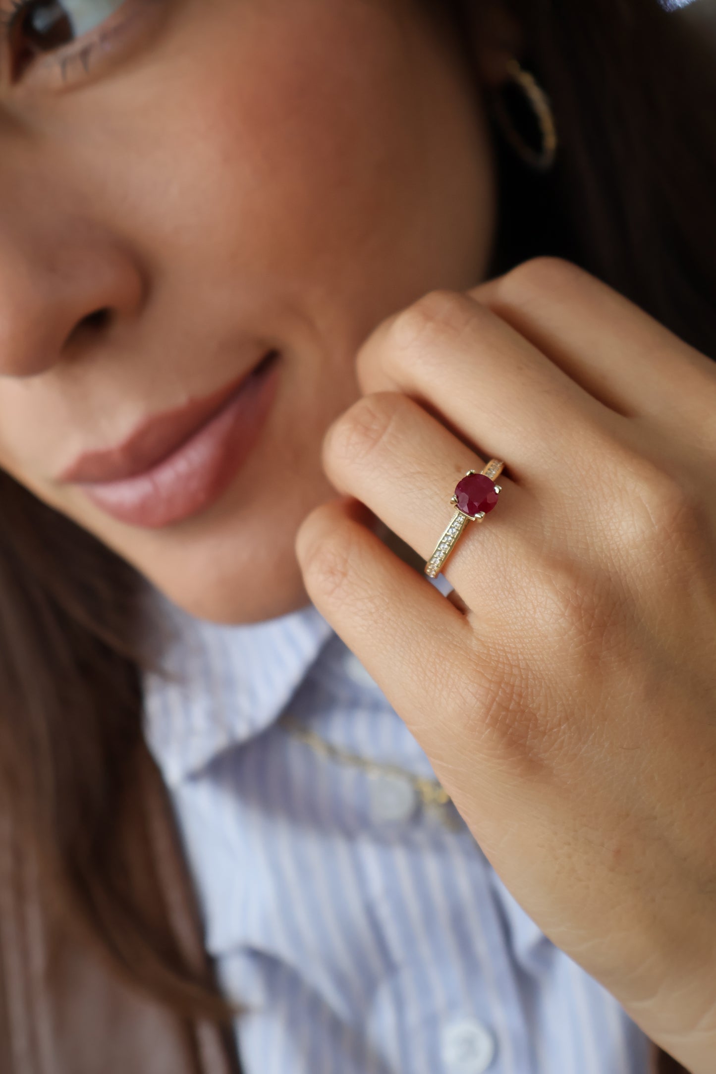 Anillo Melani en Oro 14k con Rubi 1.1ct