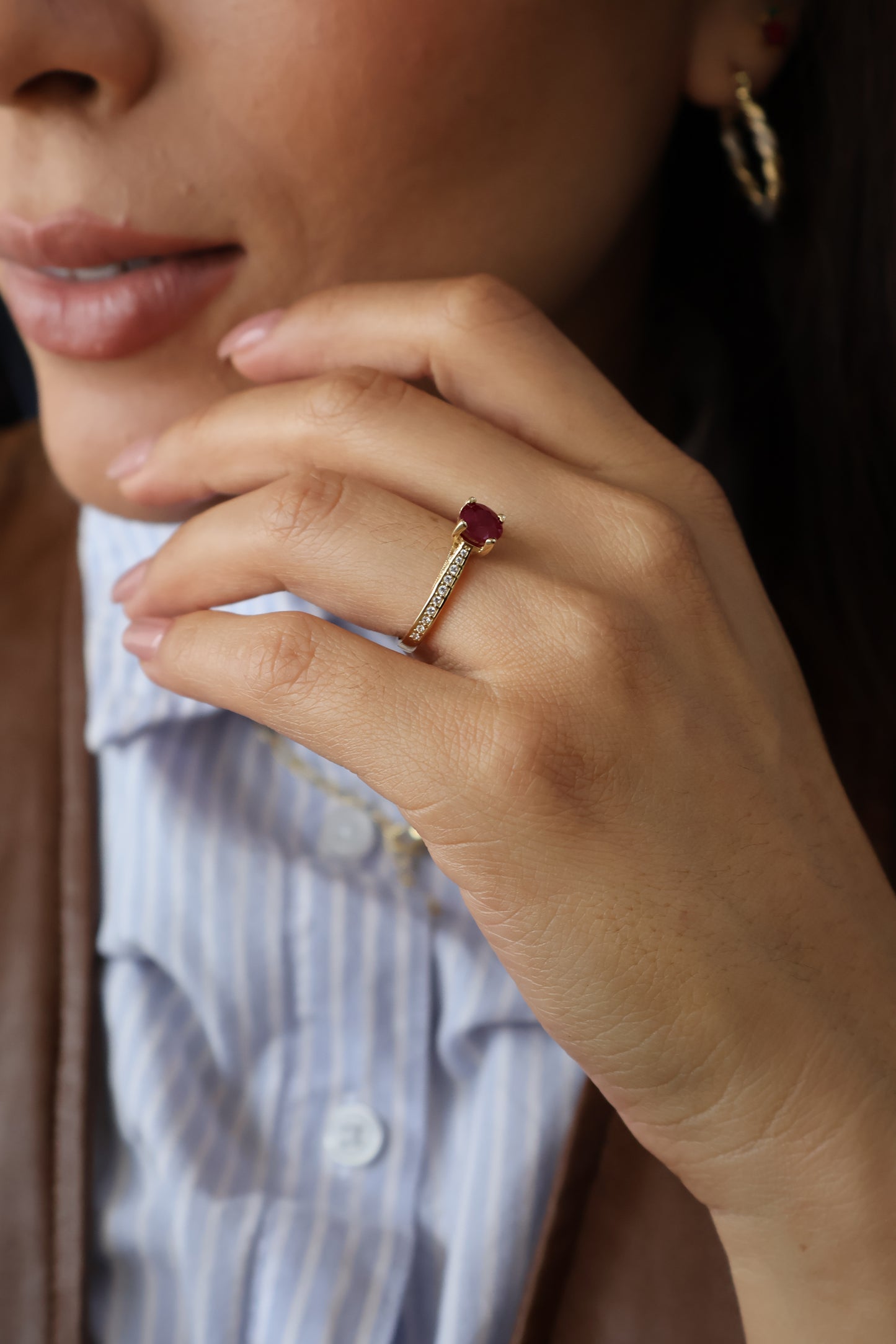 Anillo Melani en Oro 14k con Rubi 1.1ct