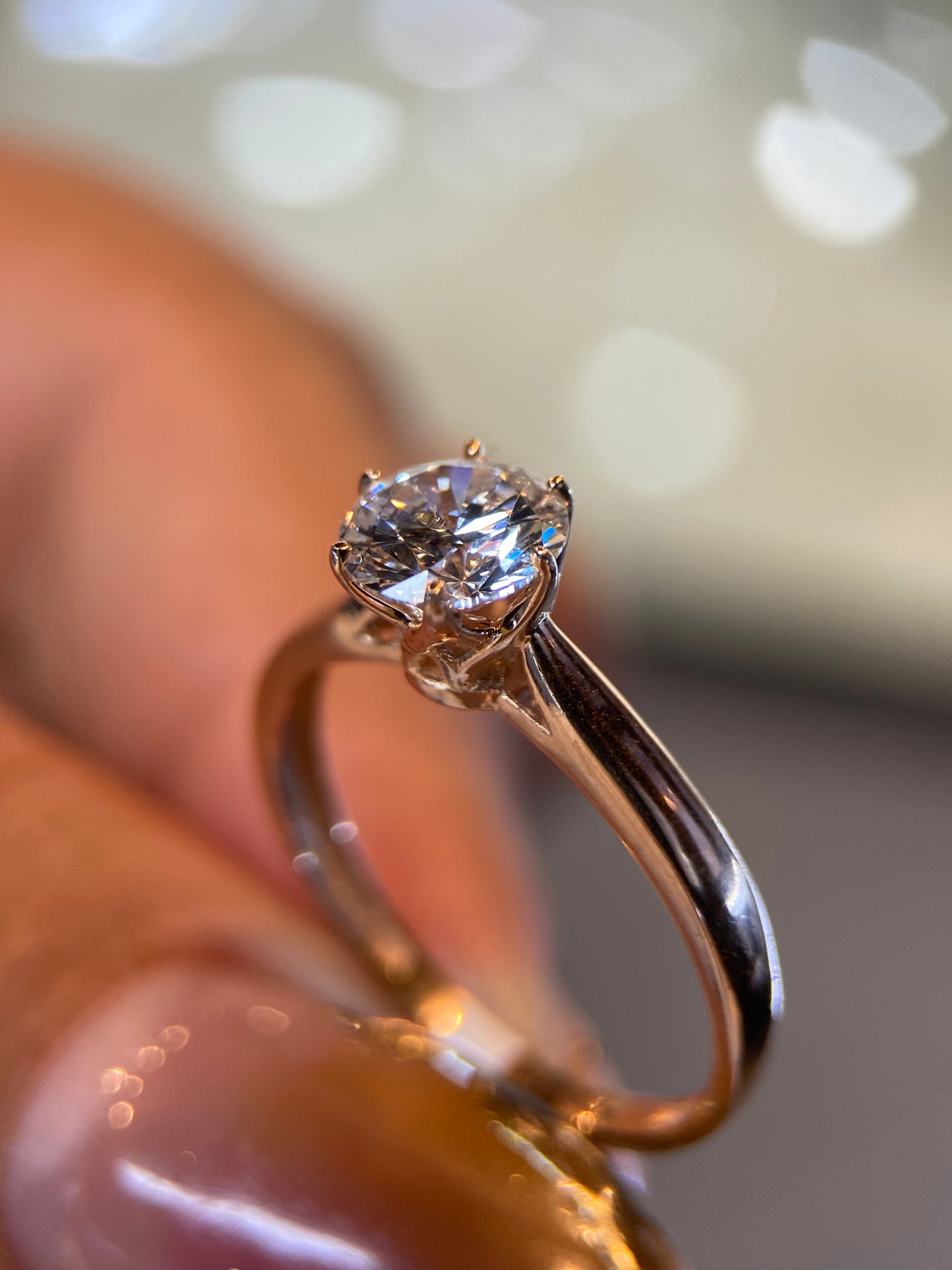 Anillo en Oro Rosa 14k con Moissanita 1.0ct Mod.15900