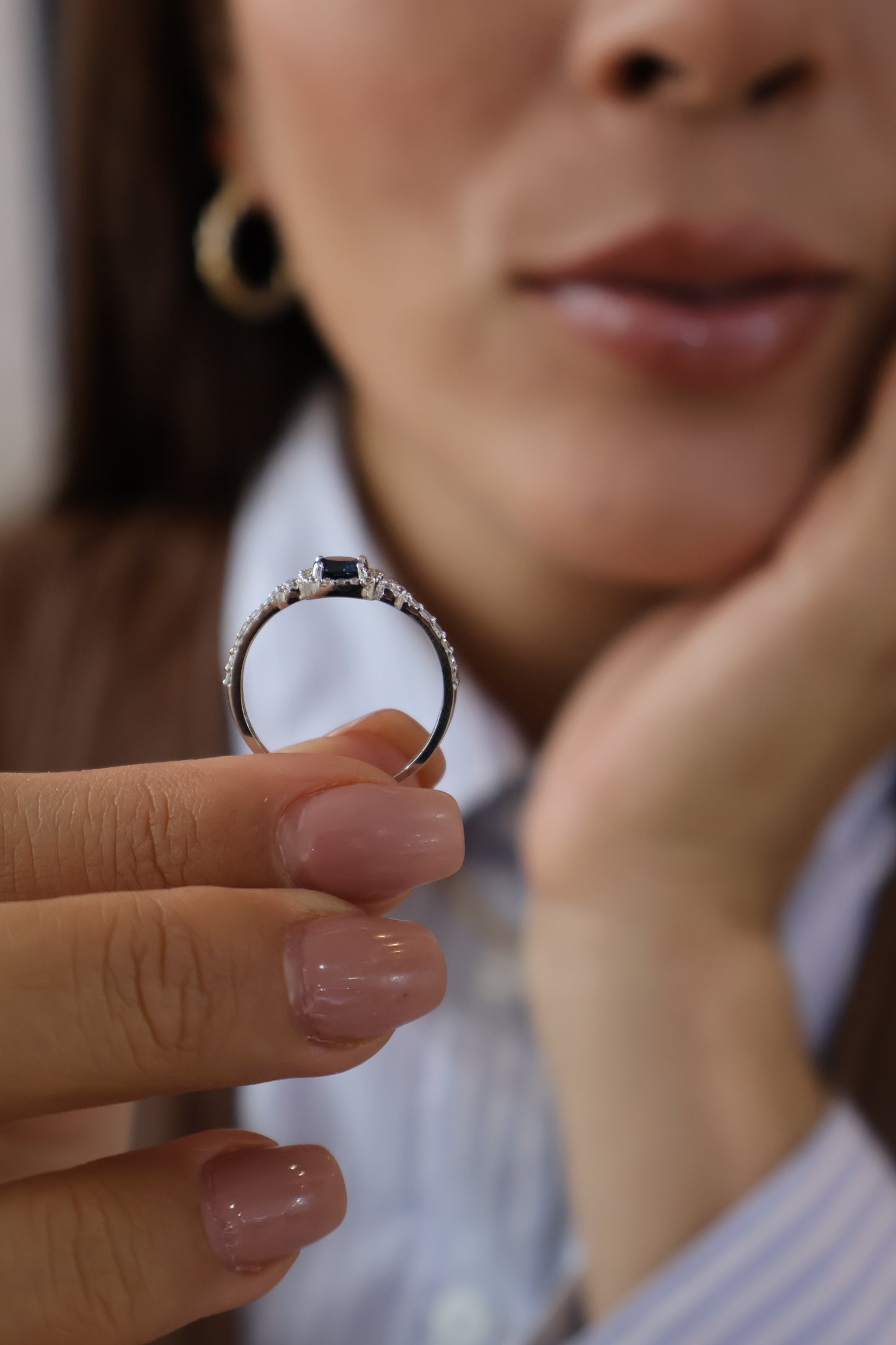Anillo Alissa en Oro Blanco 14k con Zafiro 0.50 ct