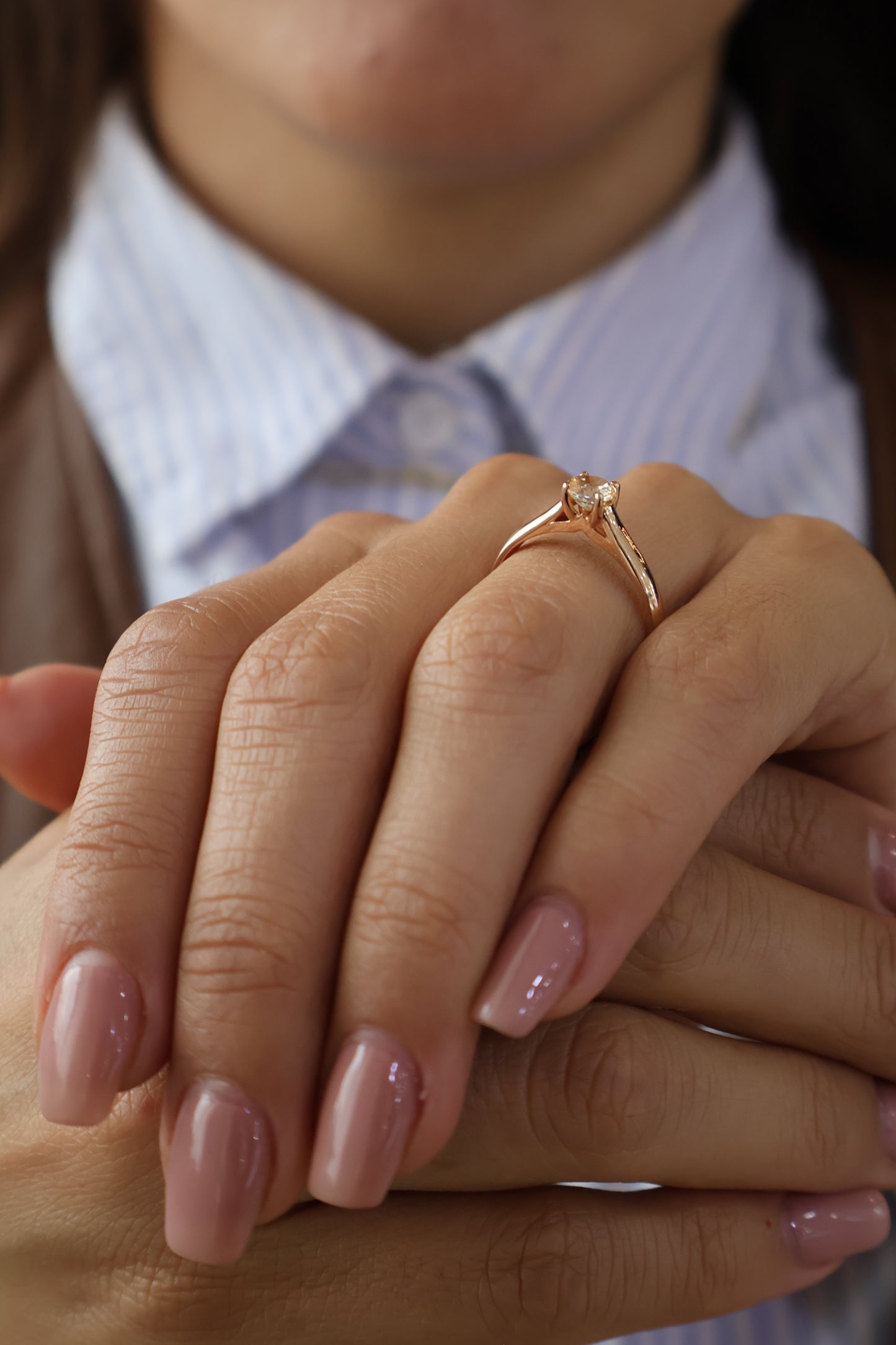 Anillo Penelope en Oro Rosa 14k con Topacio 0.50 ct