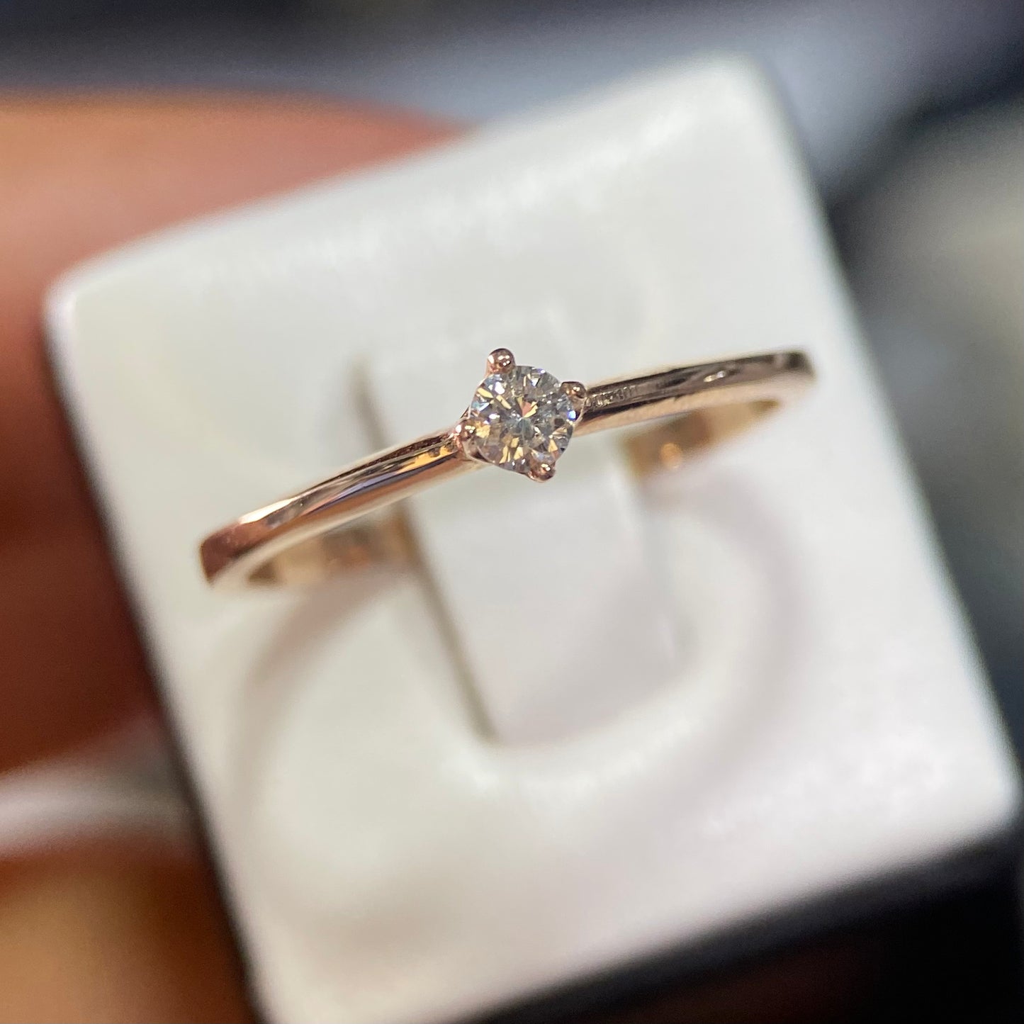Anillo en Oro Rosa de 14k con Diamante Mod: OF1740