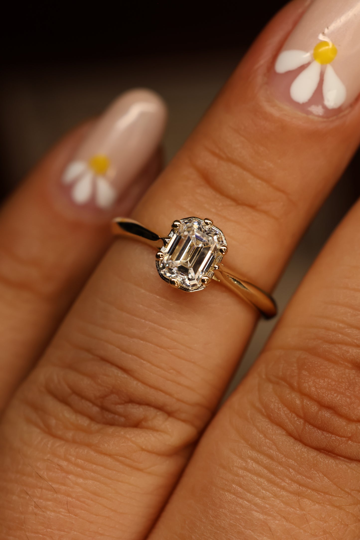 Anillo Lune Oro Amarillo 14K con Diamante de Laboratorio de 1.04ct | IGI