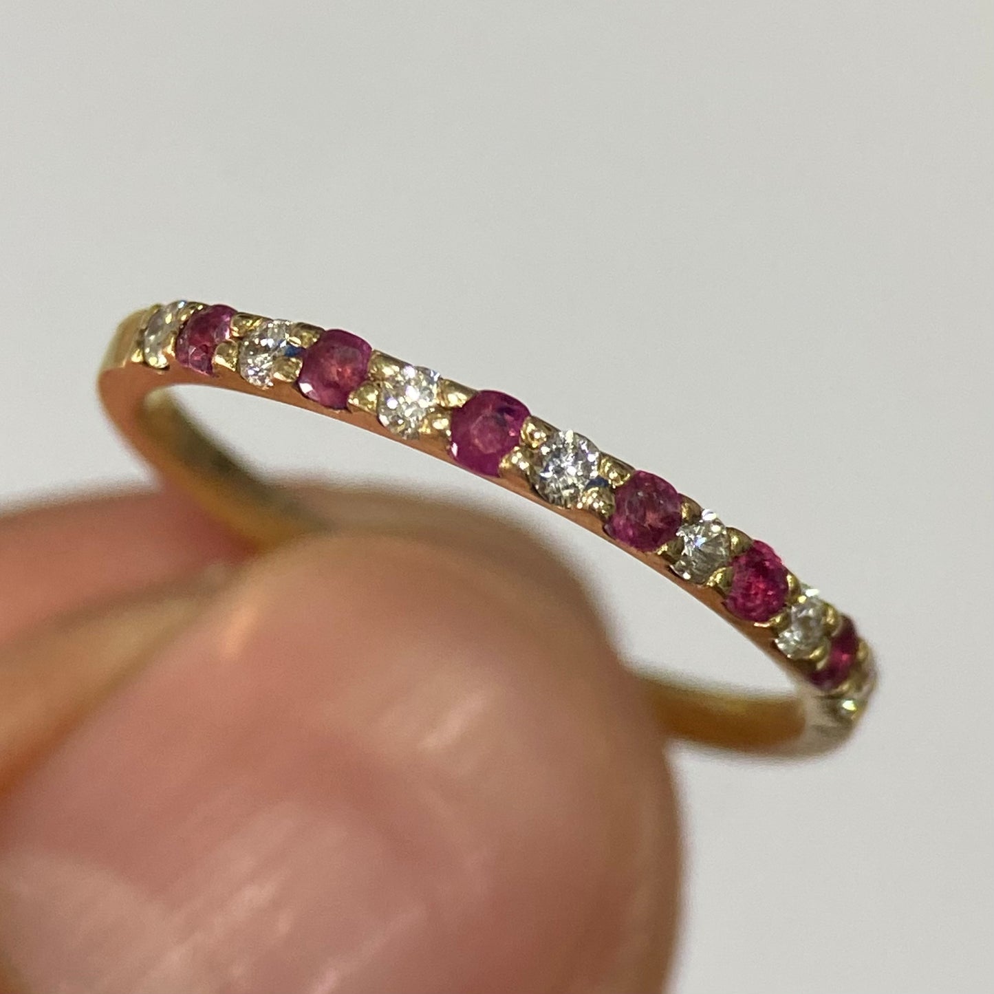 Anillo media churumbela en Oro Amarillo de 14k con Diamantes Mod: OF1556