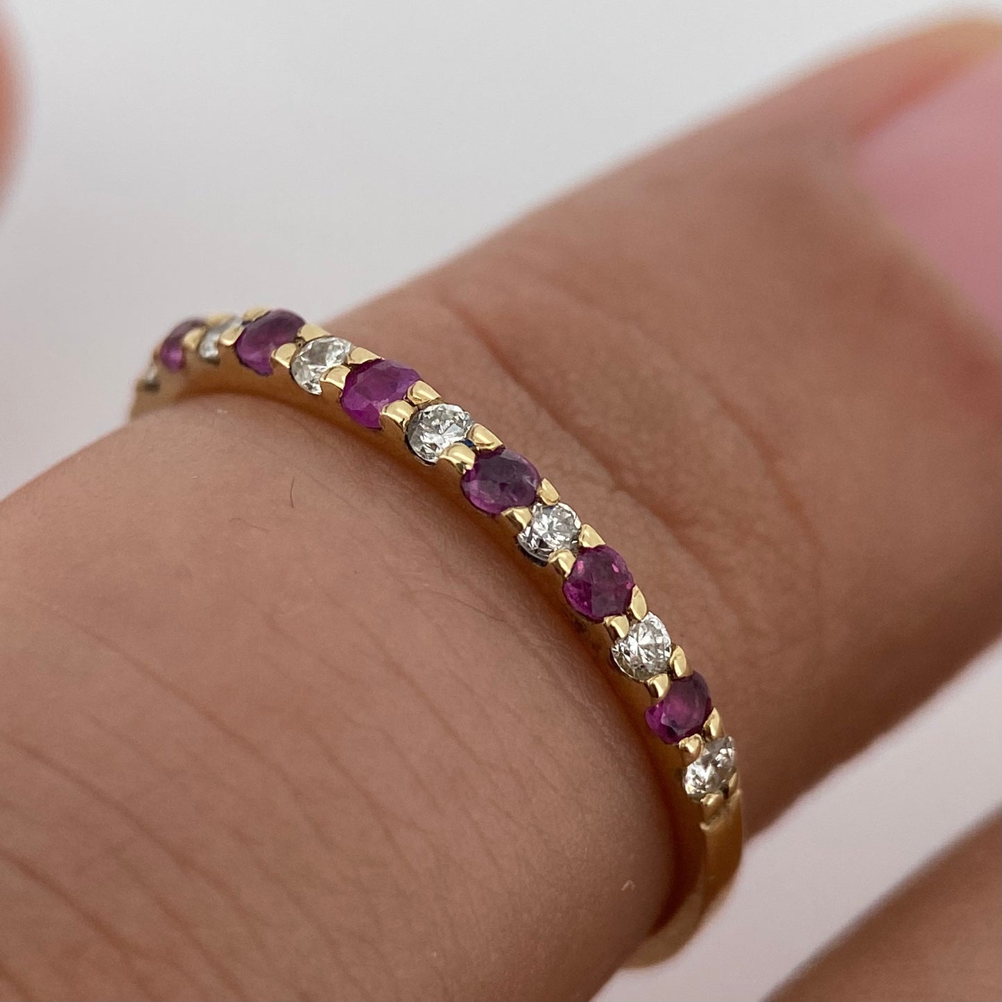 Anillo media churumbela en Oro Amarillo de 14k con Diamantes Mod: OF1556