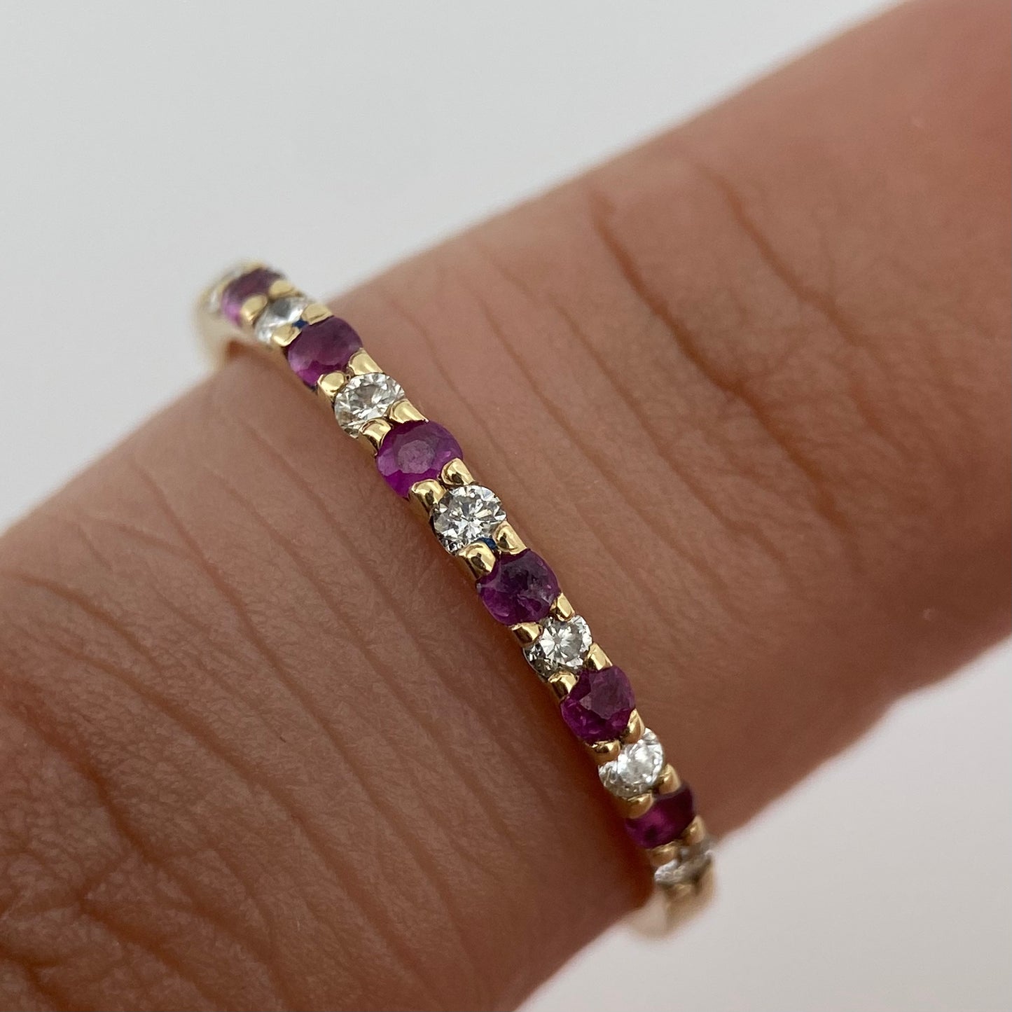 Anillo media churumbela en Oro Amarillo de 14k con Diamantes Mod: OF1556