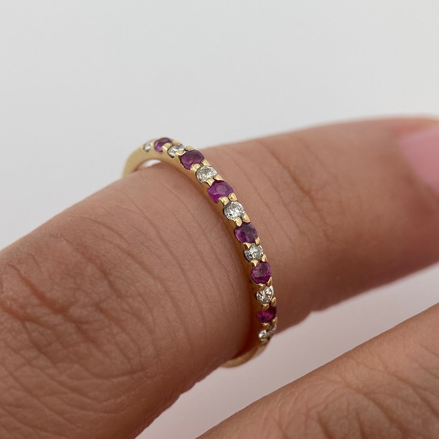 Anillo media churumbela en Oro Amarillo de 14k con Diamantes Mod: OF1556