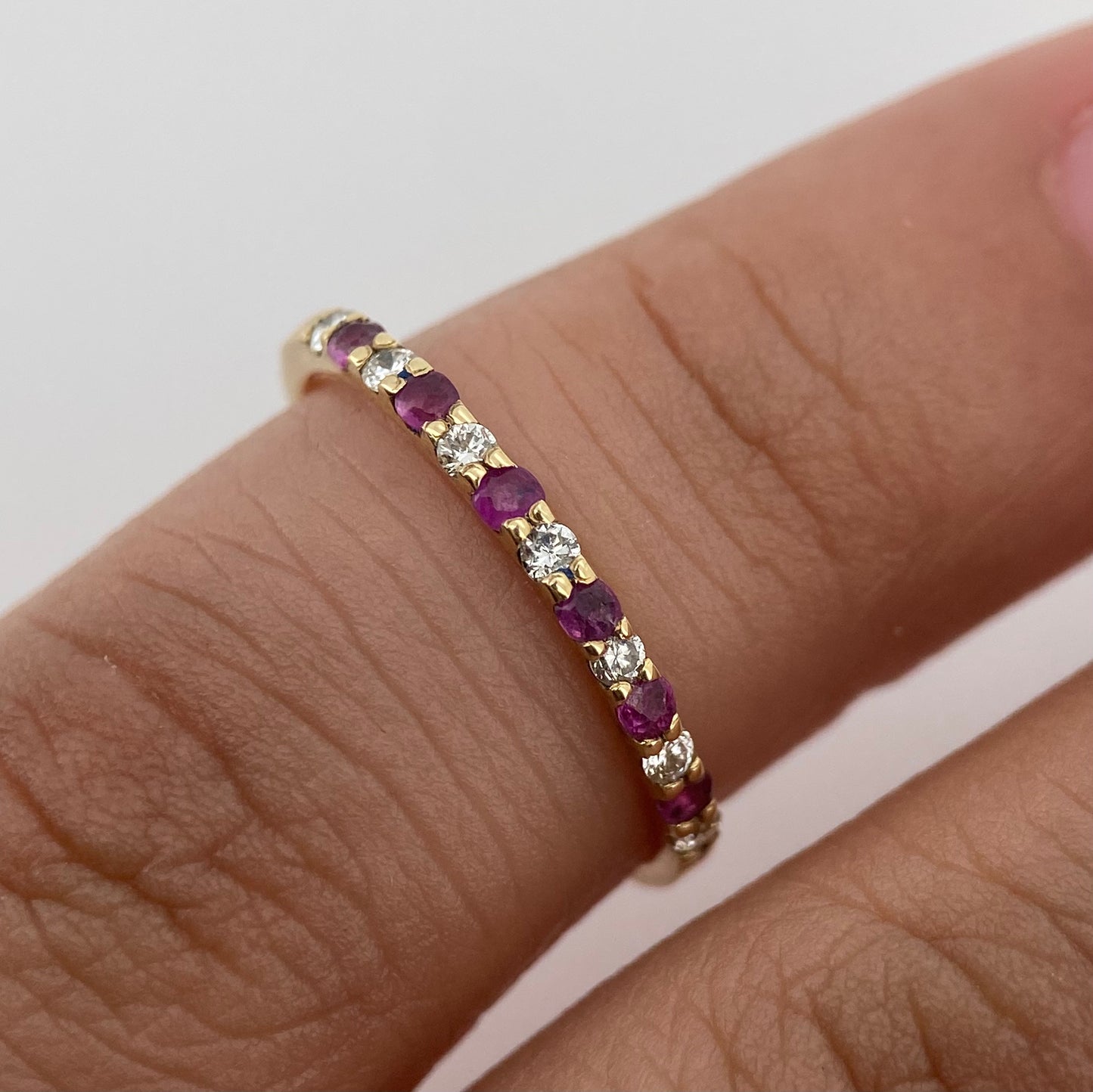 Anillo media churumbela en Oro Amarillo de 14k con Diamantes Mod: OF1556