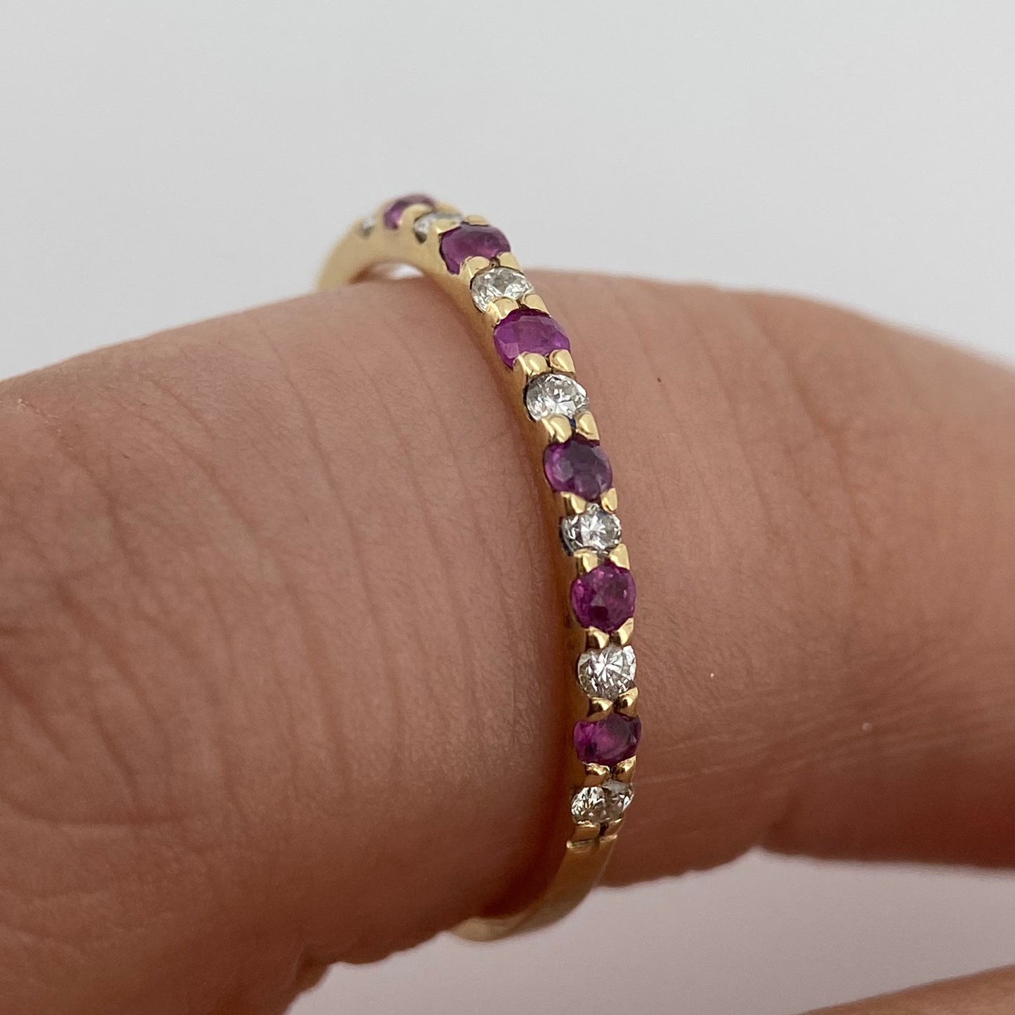 Anillo media churumbela en Oro Amarillo de 14k con Diamantes Mod: OF1556