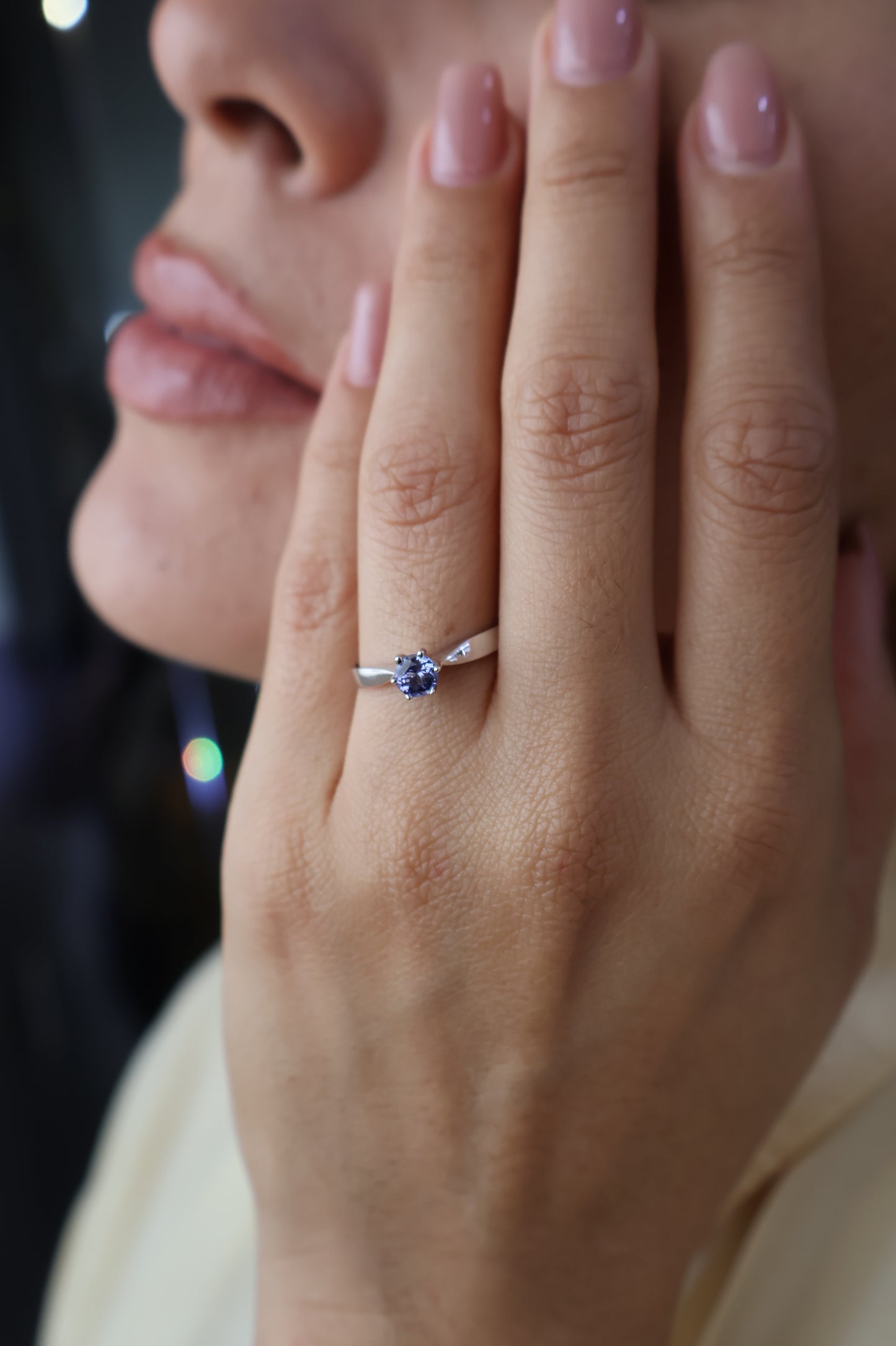 Anillo Melody en Oro Blanco 14k con Tanzanita 0.50 ct