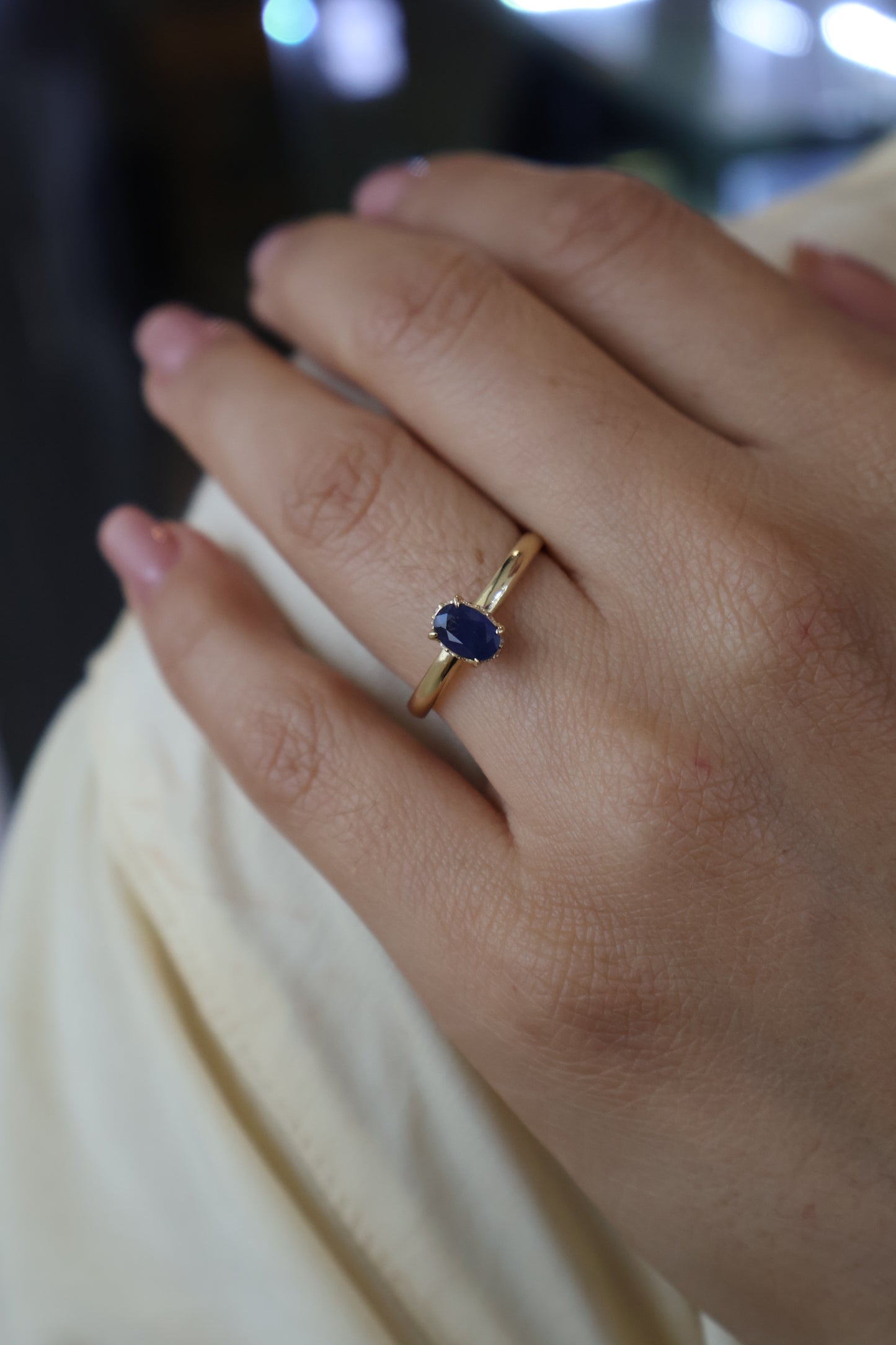 Anillo Juliette en Oro Amarillo 14k con Zafiro 0.60 ct