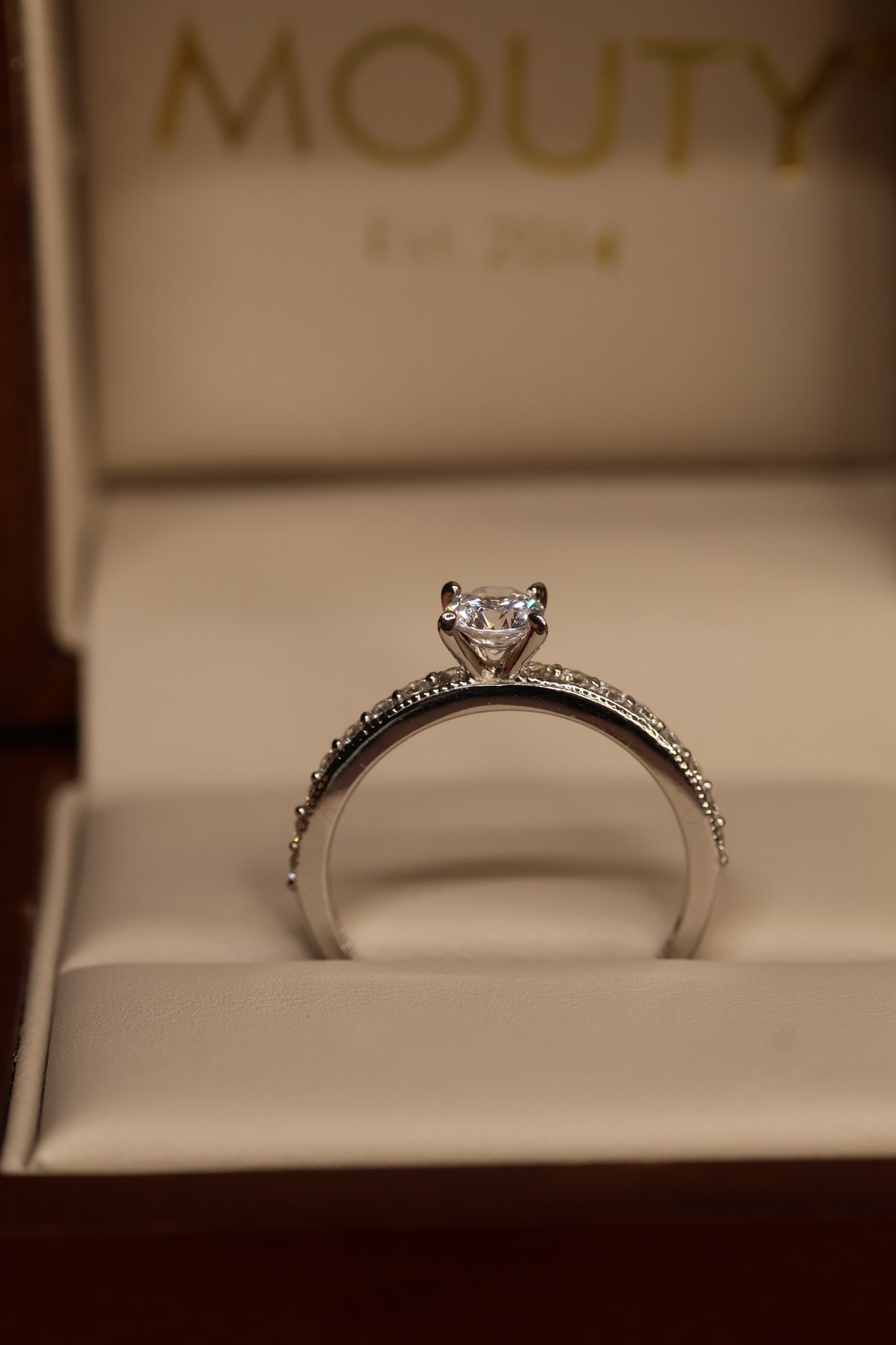 Anillo en Oro Blanco 10k con Circonia Mod.14836