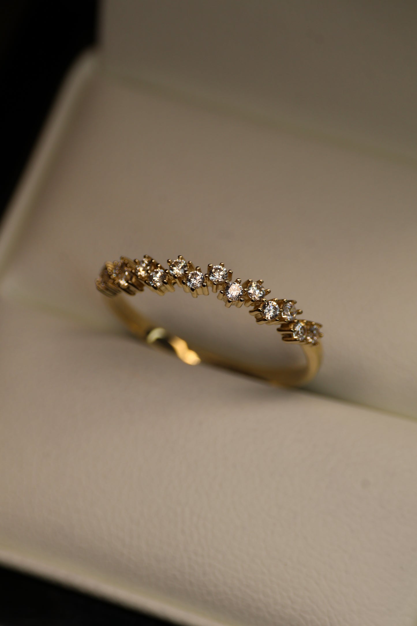 Media Churumbela en Oro Amarillo 14k con Circonias Mod.15918 Talla #6