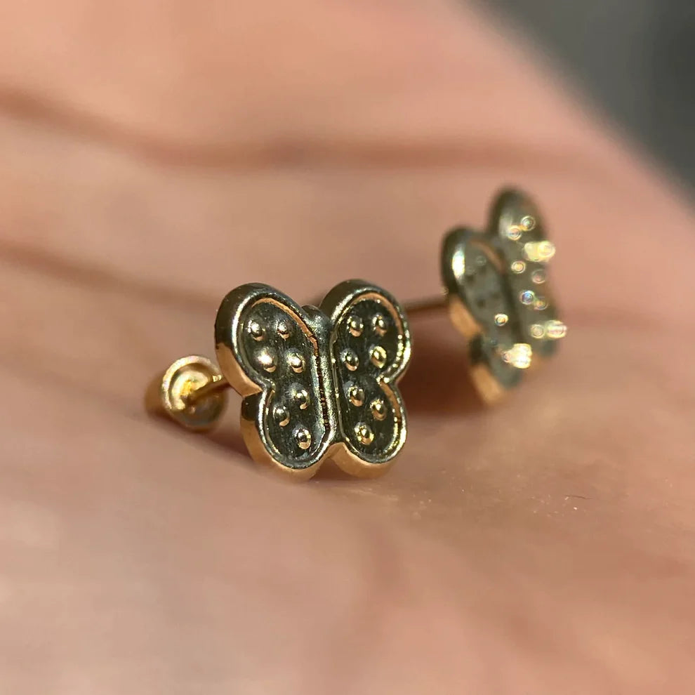 Broqueles Mariposa en Oro Amarillo 10k Mod.Bro330 8.5mm