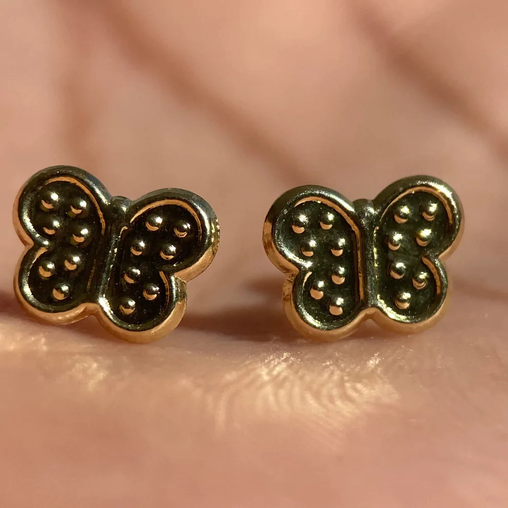 Broqueles Mariposa en Oro Amarillo 10k Mod.Bro330 8.5mm