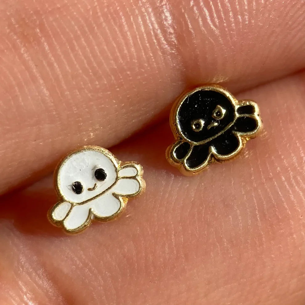 Broqueles Pulpo en Oro Amarillo 10k Cod. BRO279 5.5mm