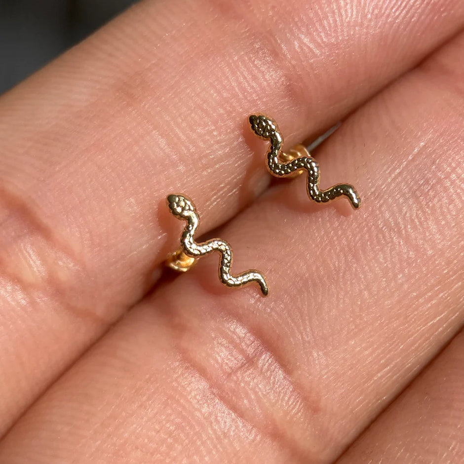 Broqueles Vibora en Oro Amarillo 10k Cod. BRO337 9mm