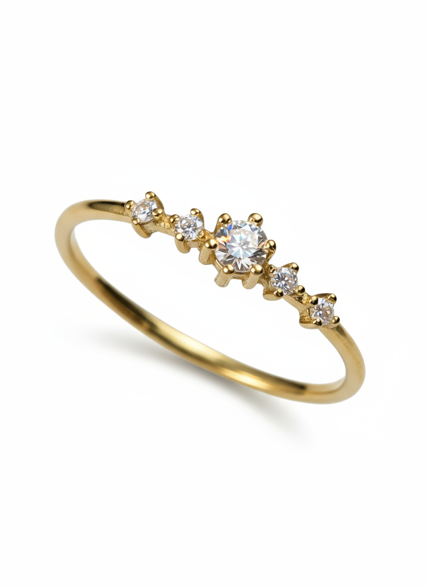 Anillo Ariana en oro rosa de 18k con circonias