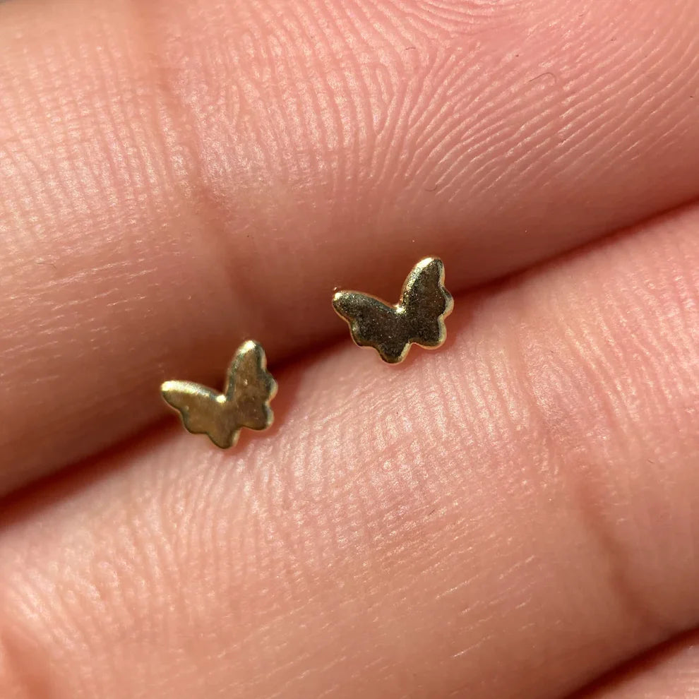 Broqueles Mariposa Chica Oro Amarillo 10k Cod.BRO288 3mm