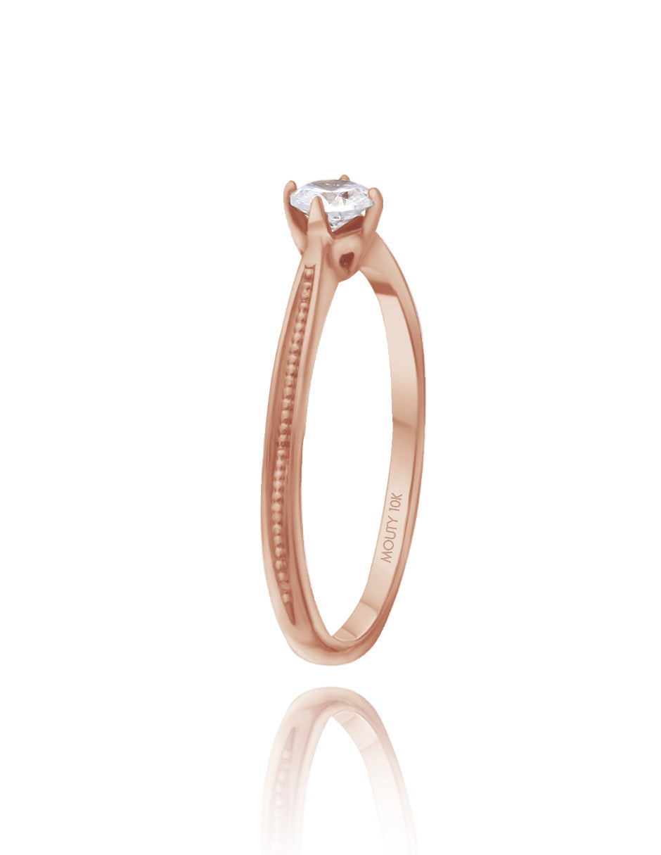 Anillo Lahia en oro rosa 14k con circonia