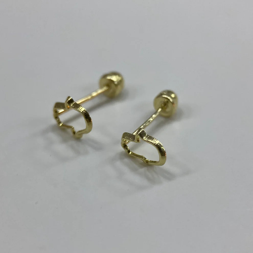 Broqueles Silueta Manita Fatima en Oro Amarillo 10k Cod.Bro185 6mm